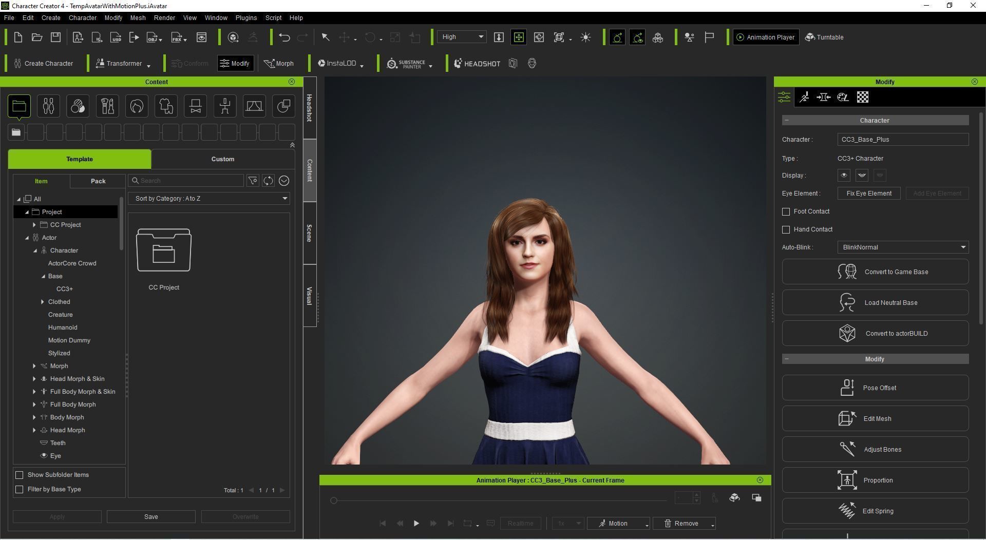 Emma Watson rigged animated  2500 free animation tutorial Low-poly 3D model_19