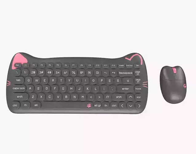 Wireless Keyboard Mouse Set Simple Dark Gray Version 