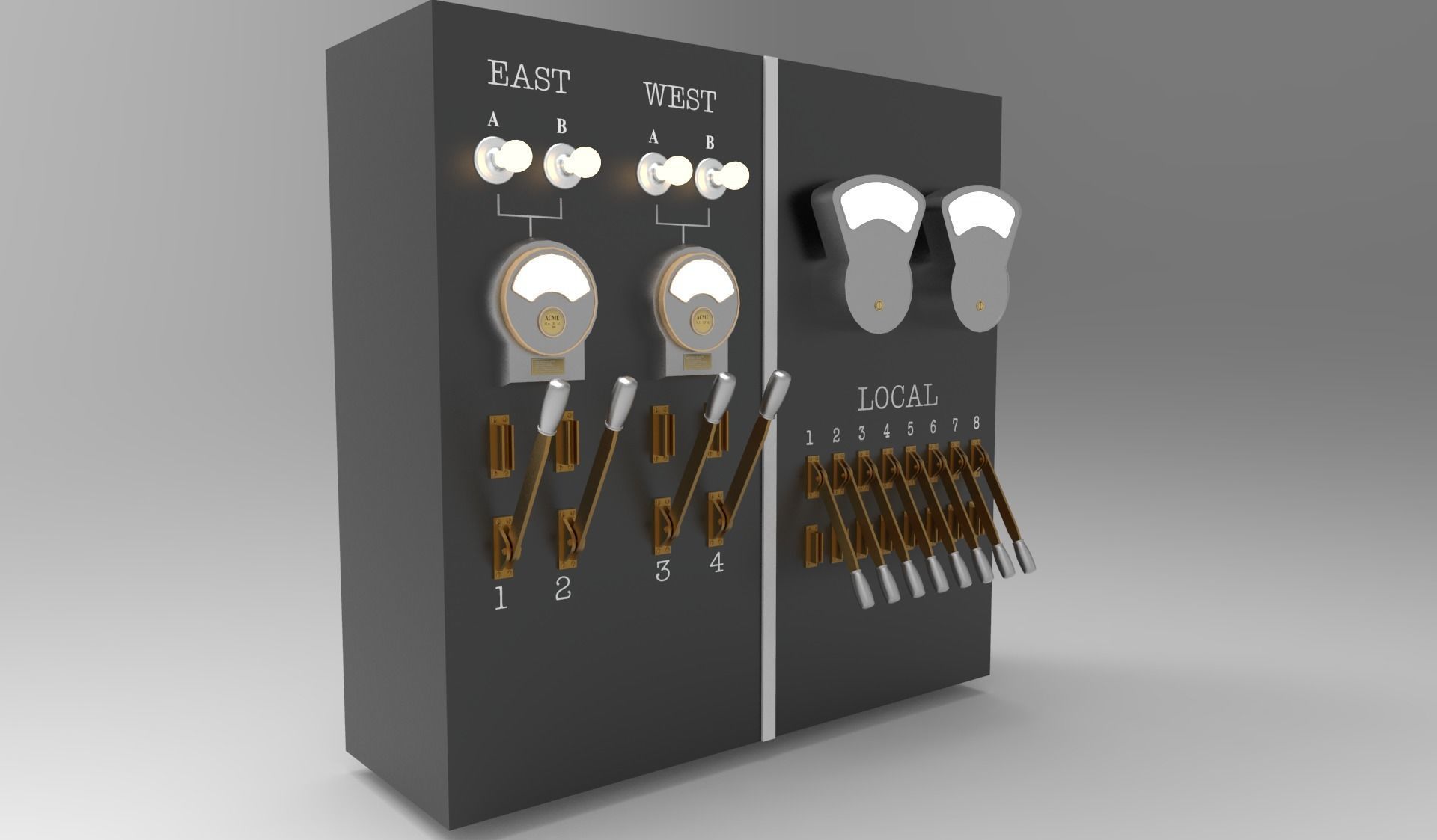 panel switch old 3D model_5