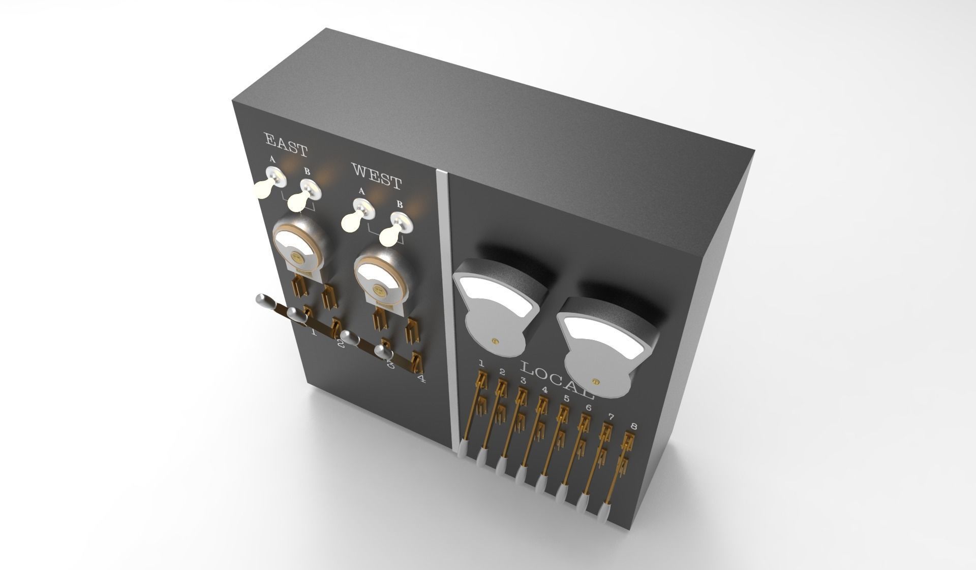 panel switch old 3D model_4