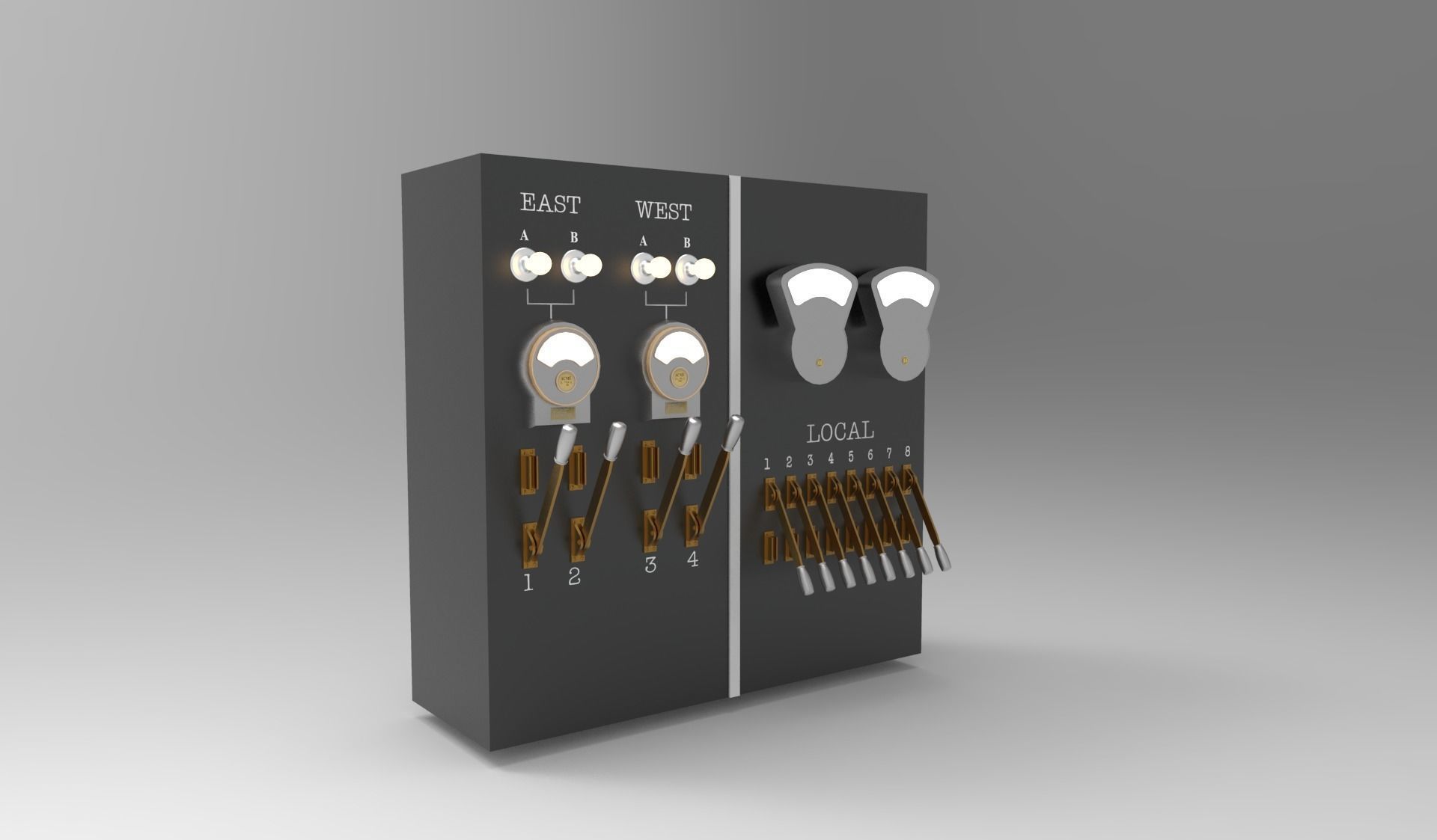 panel switch old 3D model_7