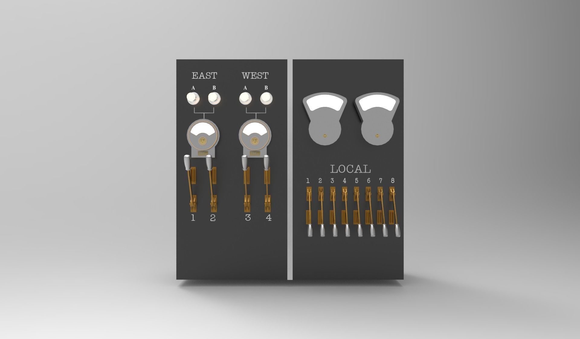 panel switch old 3D model_2