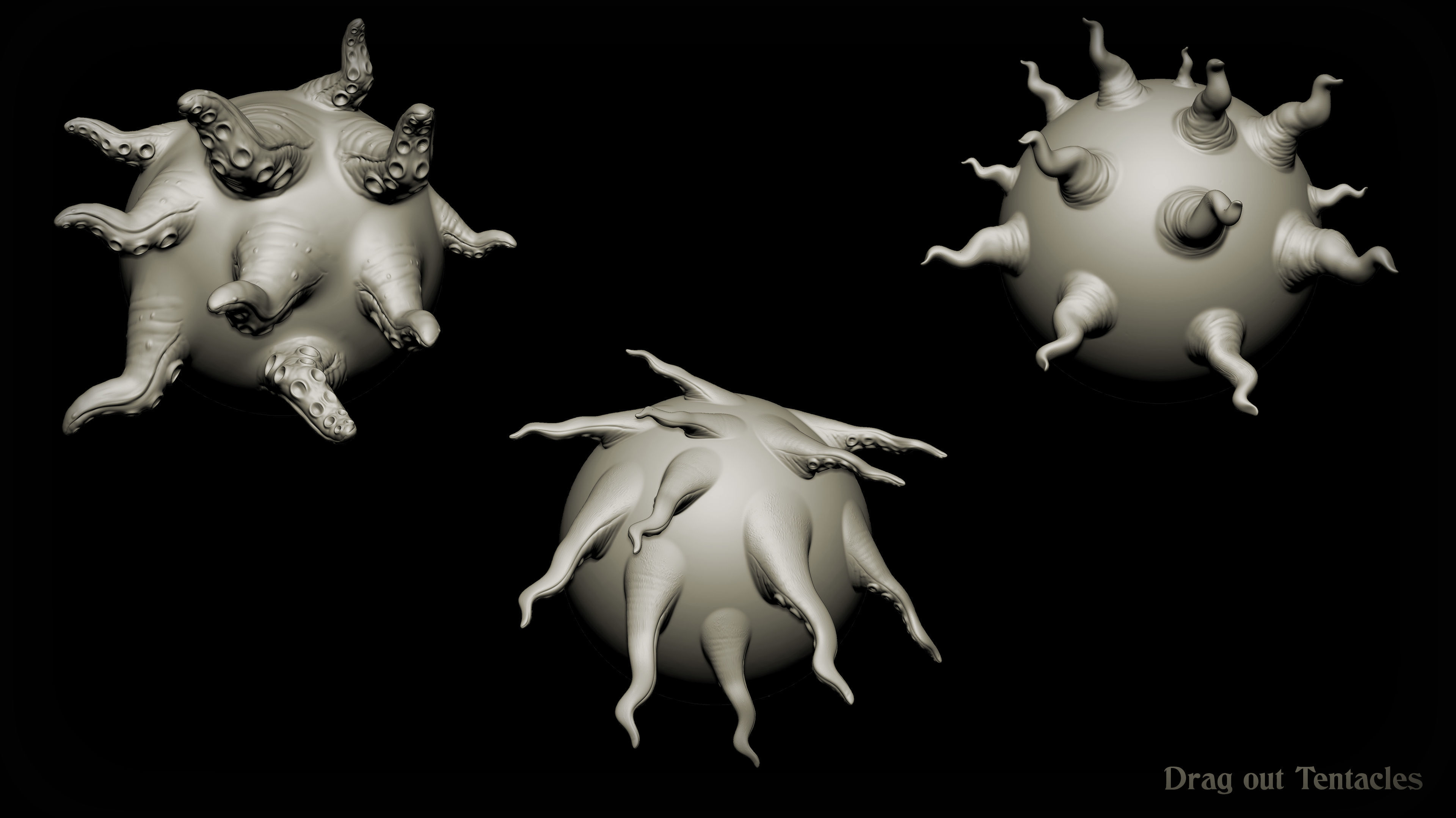 Zbrush and Blender - Cthulhu Creature 45 Brushes Pack Texture_9