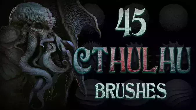 Zbrush and Blender - Cthulhu Creature 45 Brushes Pack Texture