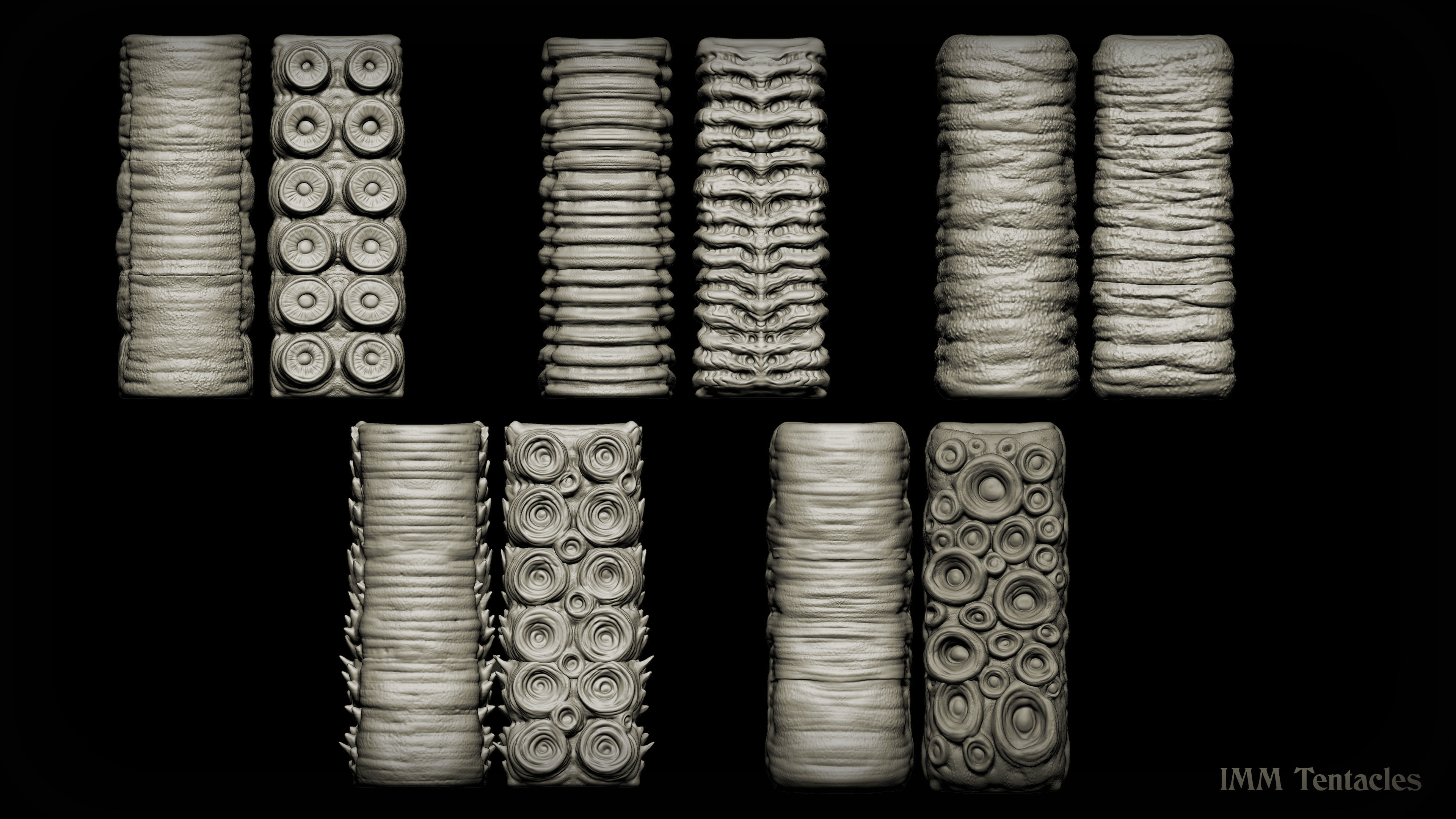 Zbrush and Blender - Cthulhu Creature 45 Brushes Pack Texture_10
