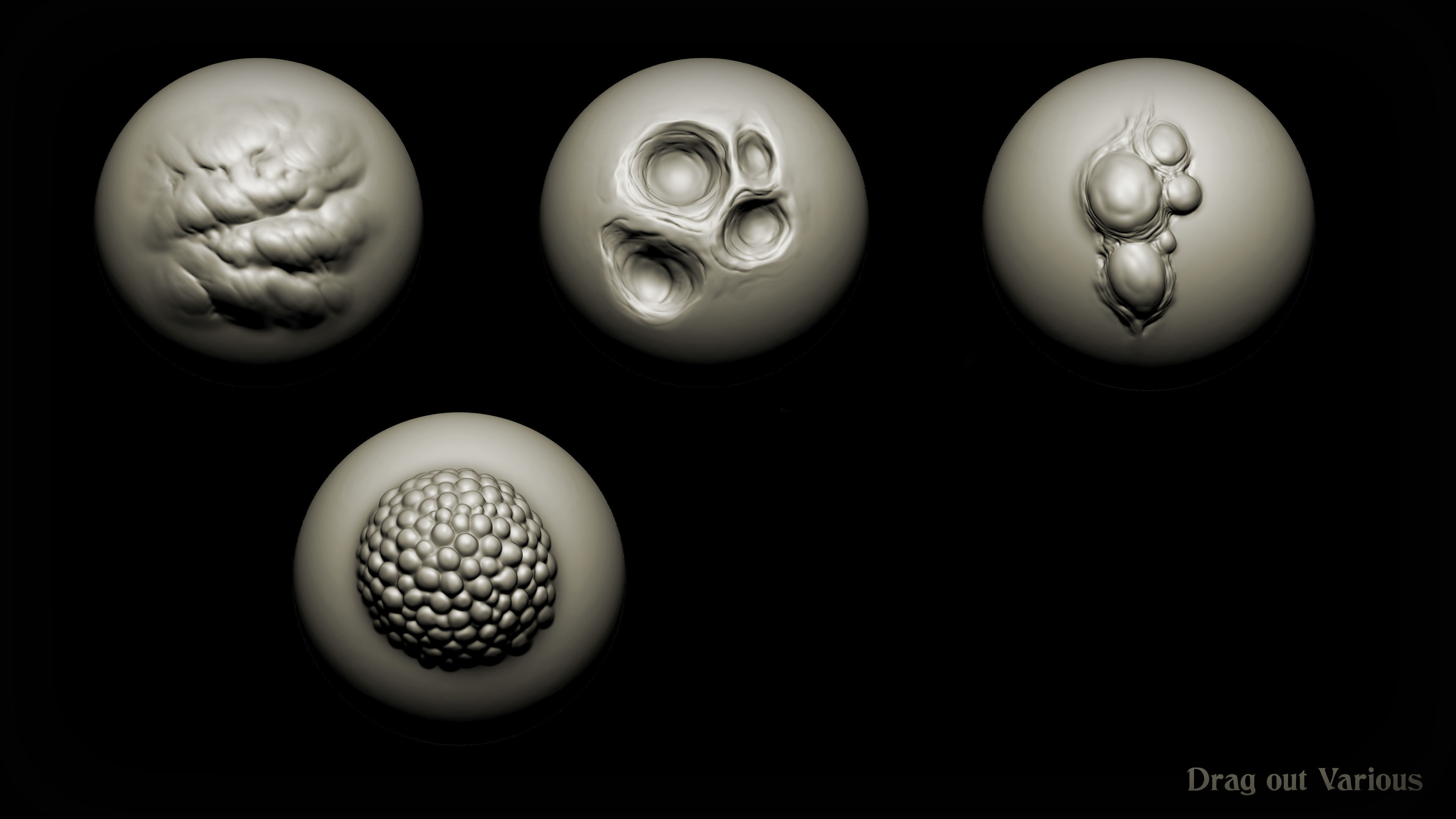 Zbrush and Blender - Cthulhu Creature 45 Brushes Pack Texture_7