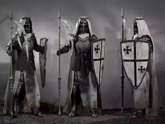 Teutonic Knight Low-poly 3D model