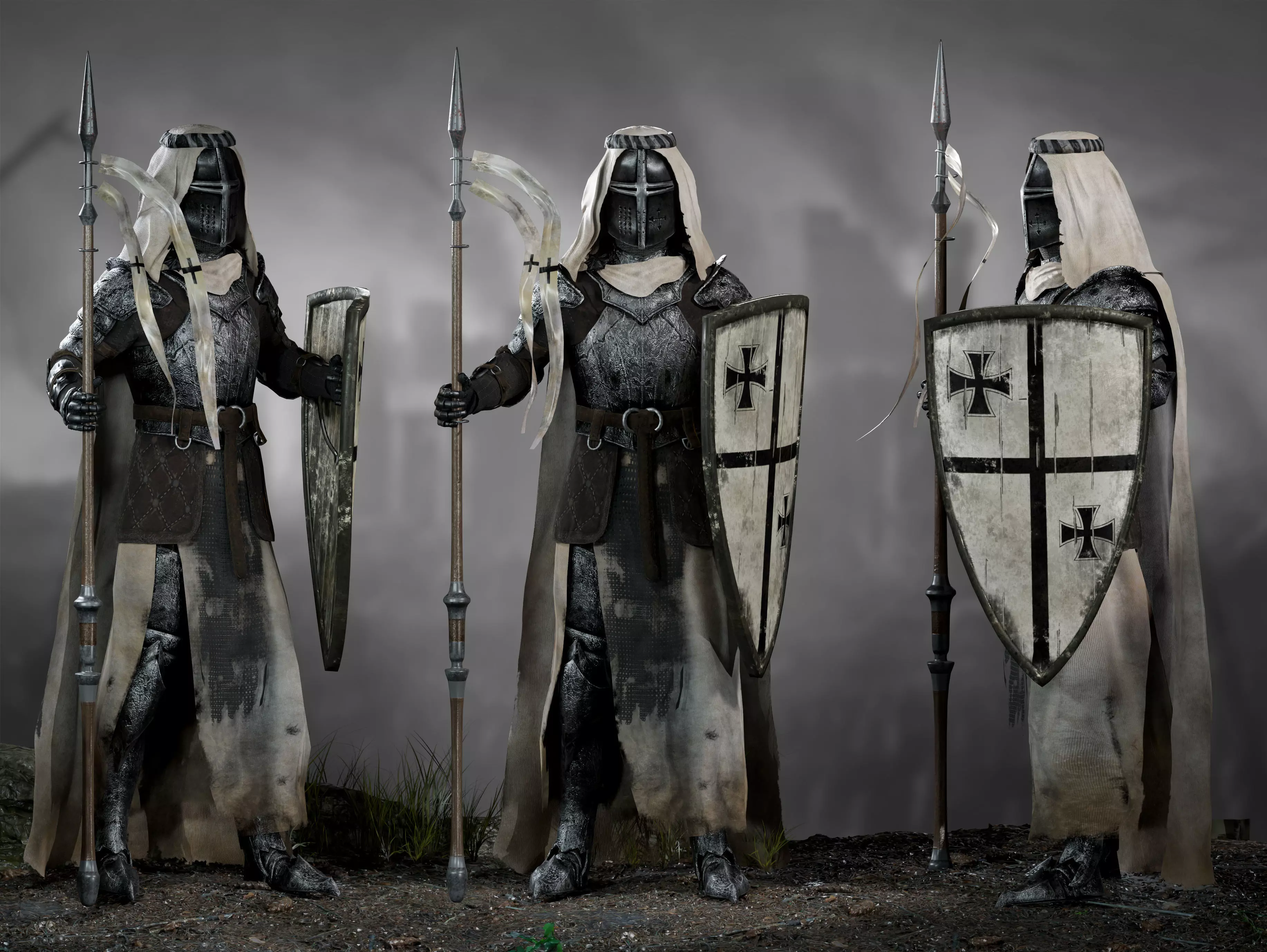 Teutonic Knight Low-poly 3D model