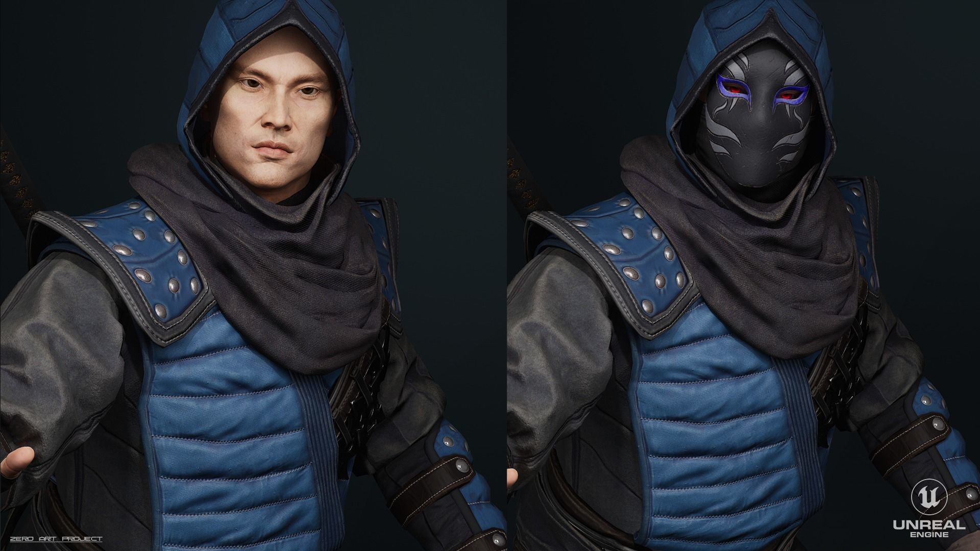 Ninja  Samurai Low-poly 3D model_10