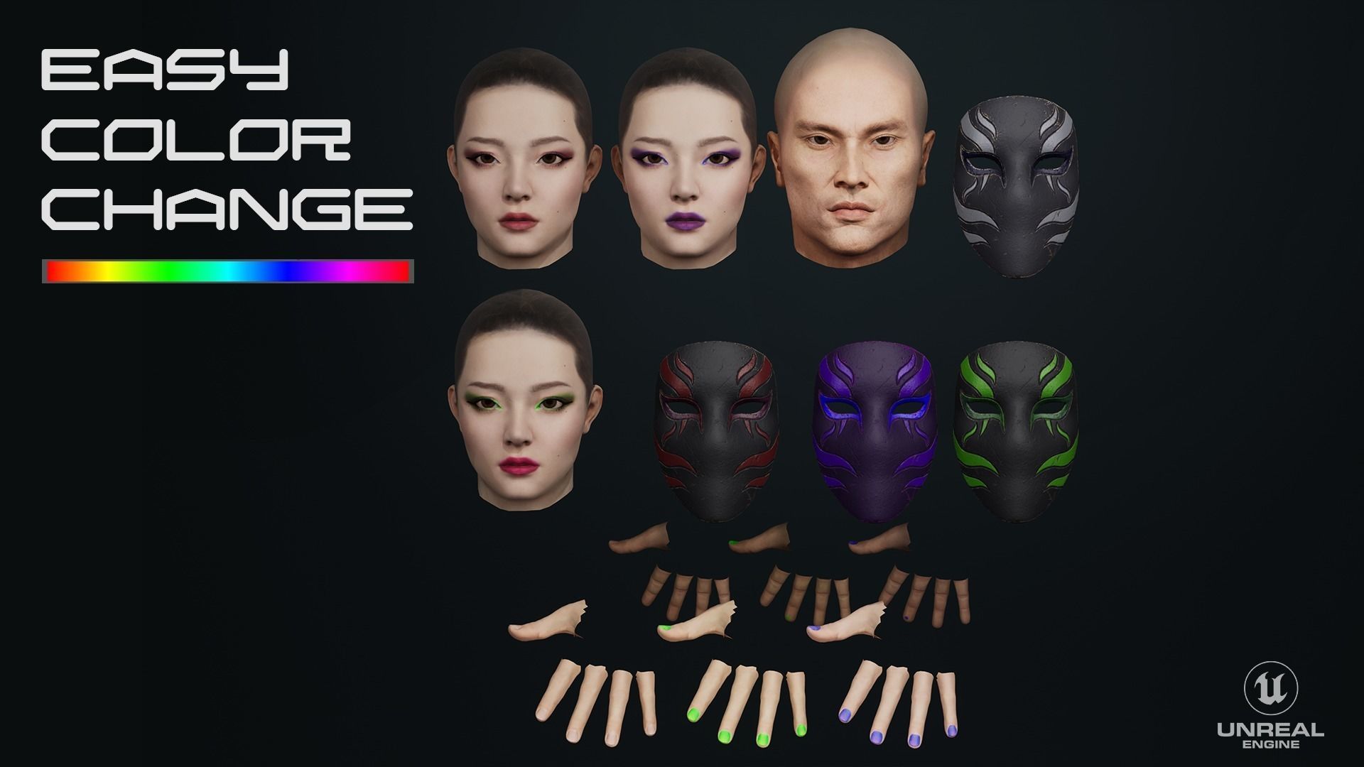 Ninja  Samurai Low-poly 3D model_4