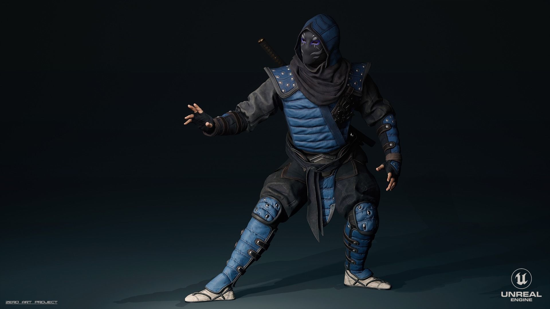 Ninja  Samurai Low-poly 3D model_2
