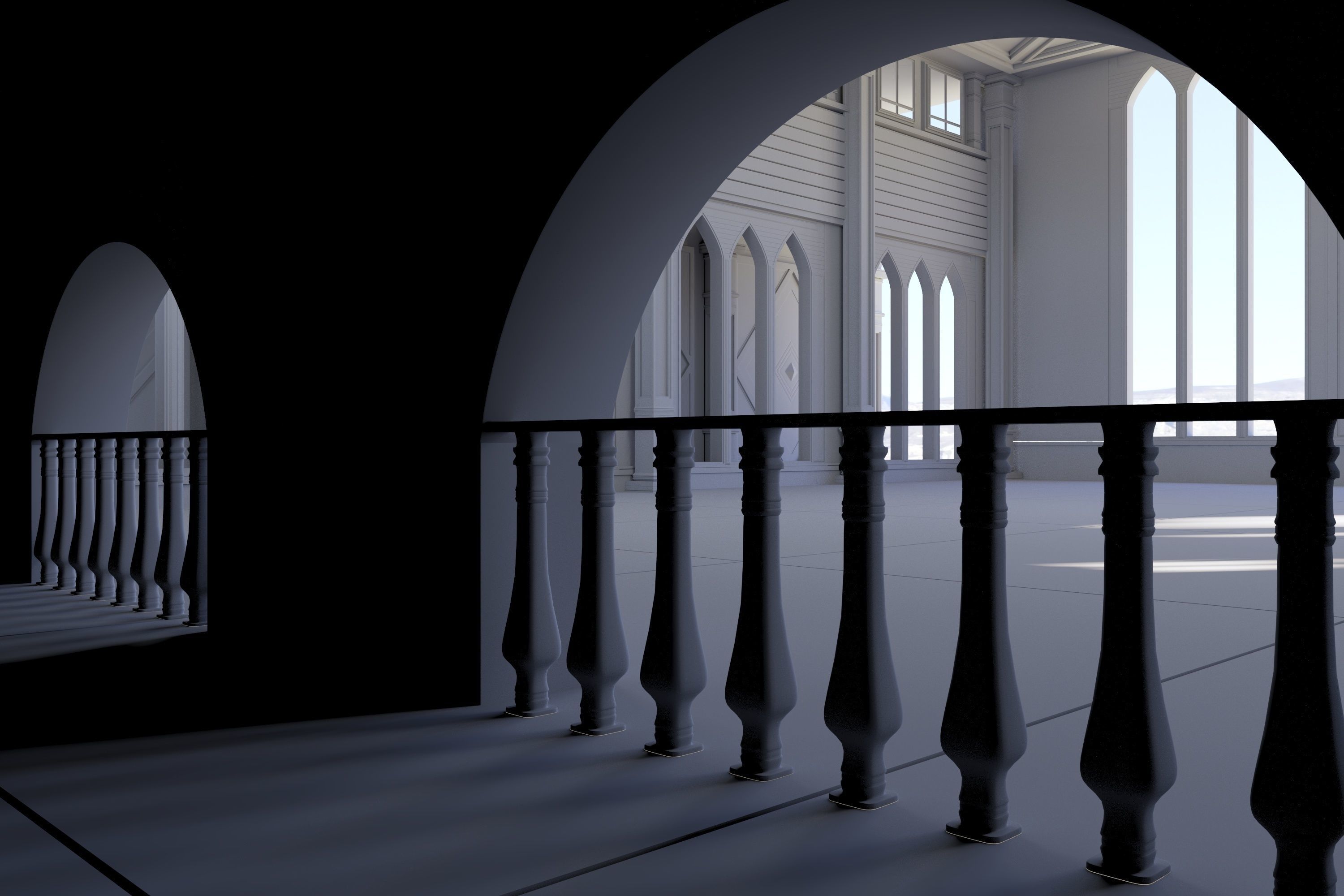 Medieval Palace 3D Model Low-poly 3D model_6