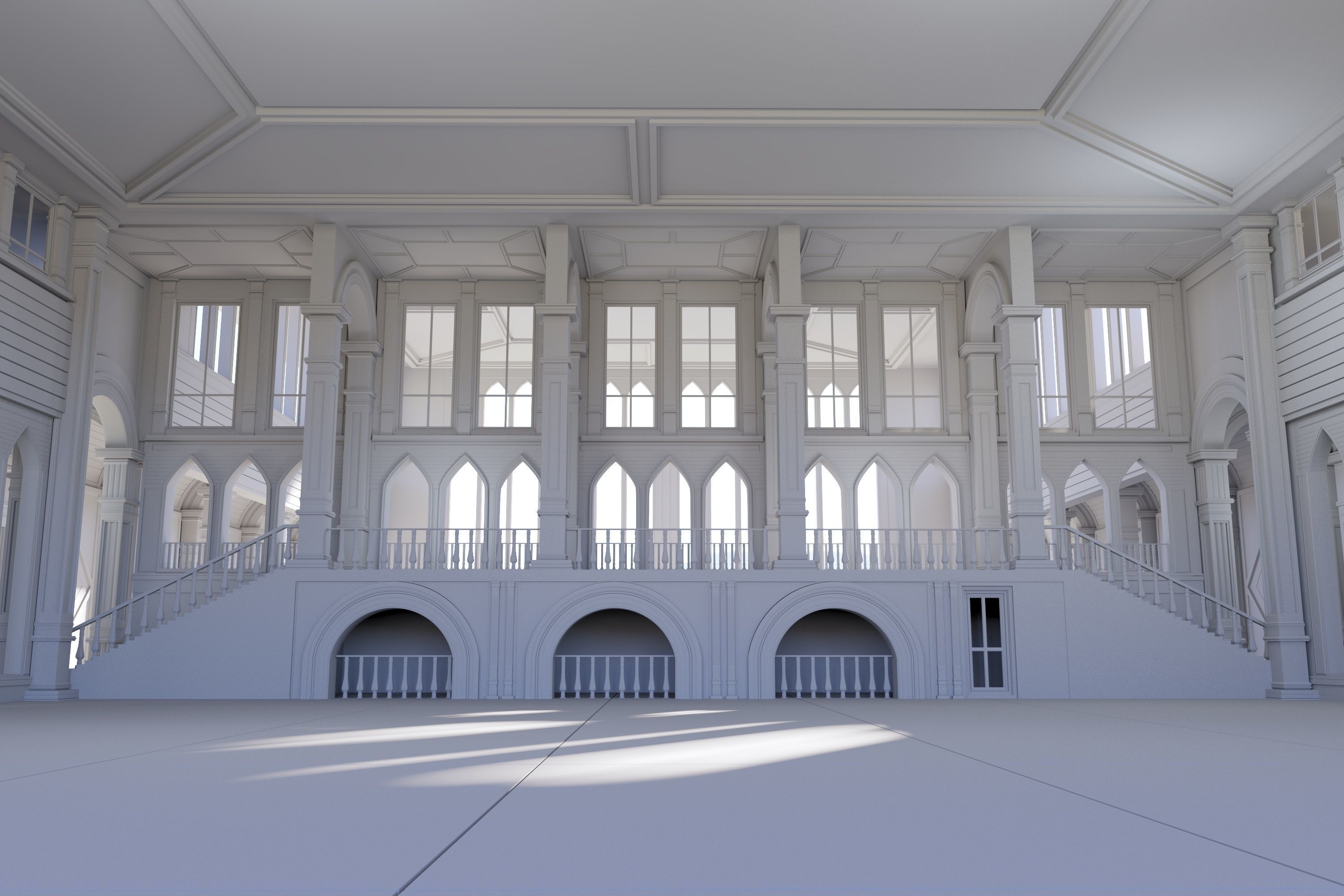 Medieval Palace 3D Model Low-poly 3D model_2