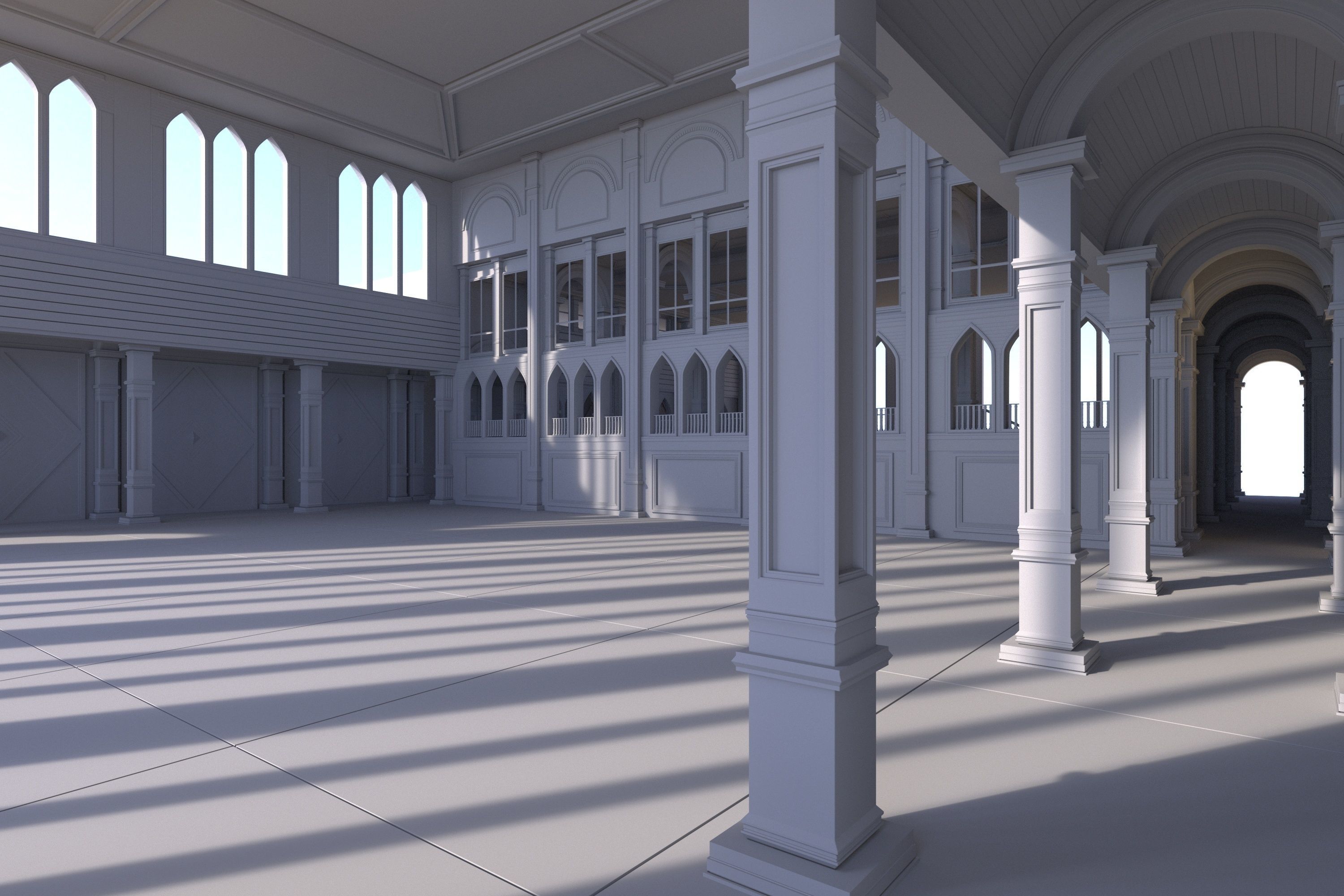 Medieval Palace 3D Model Low-poly 3D model_7