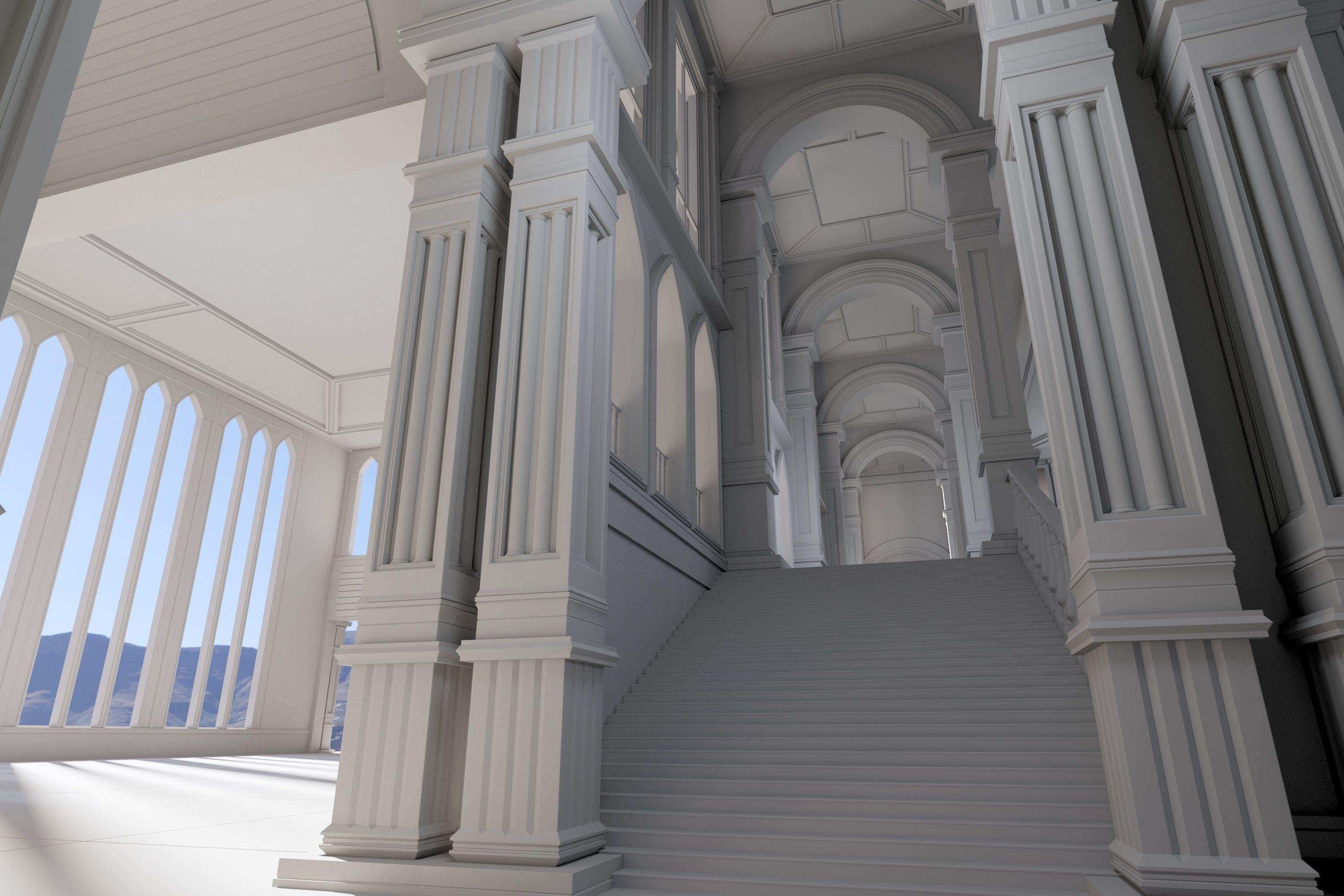 Medieval Palace 3D Model Low-poly 3D model_3