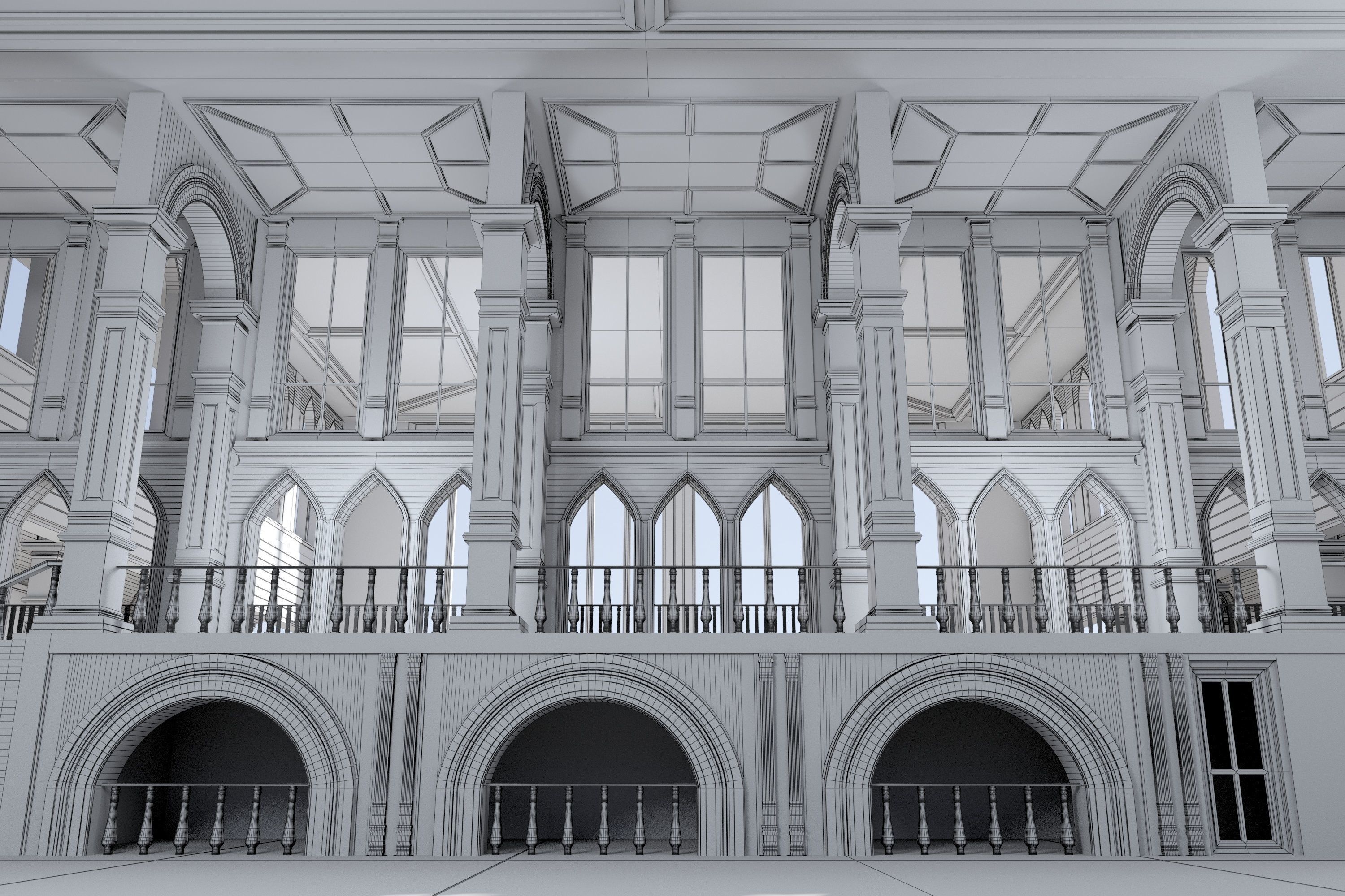 Medieval Palace 3D Model Low-poly 3D model_8