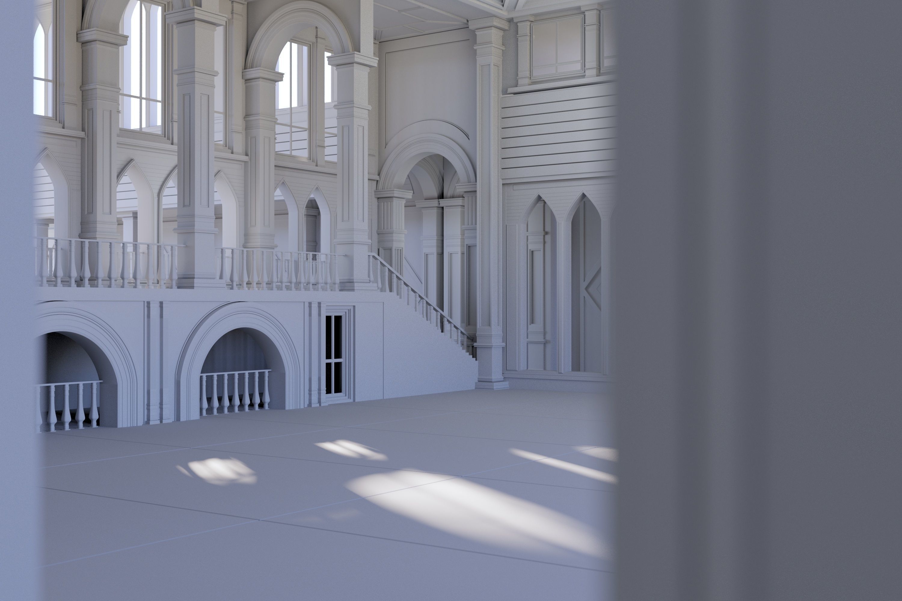 Medieval Palace 3D Model Low-poly 3D model_1