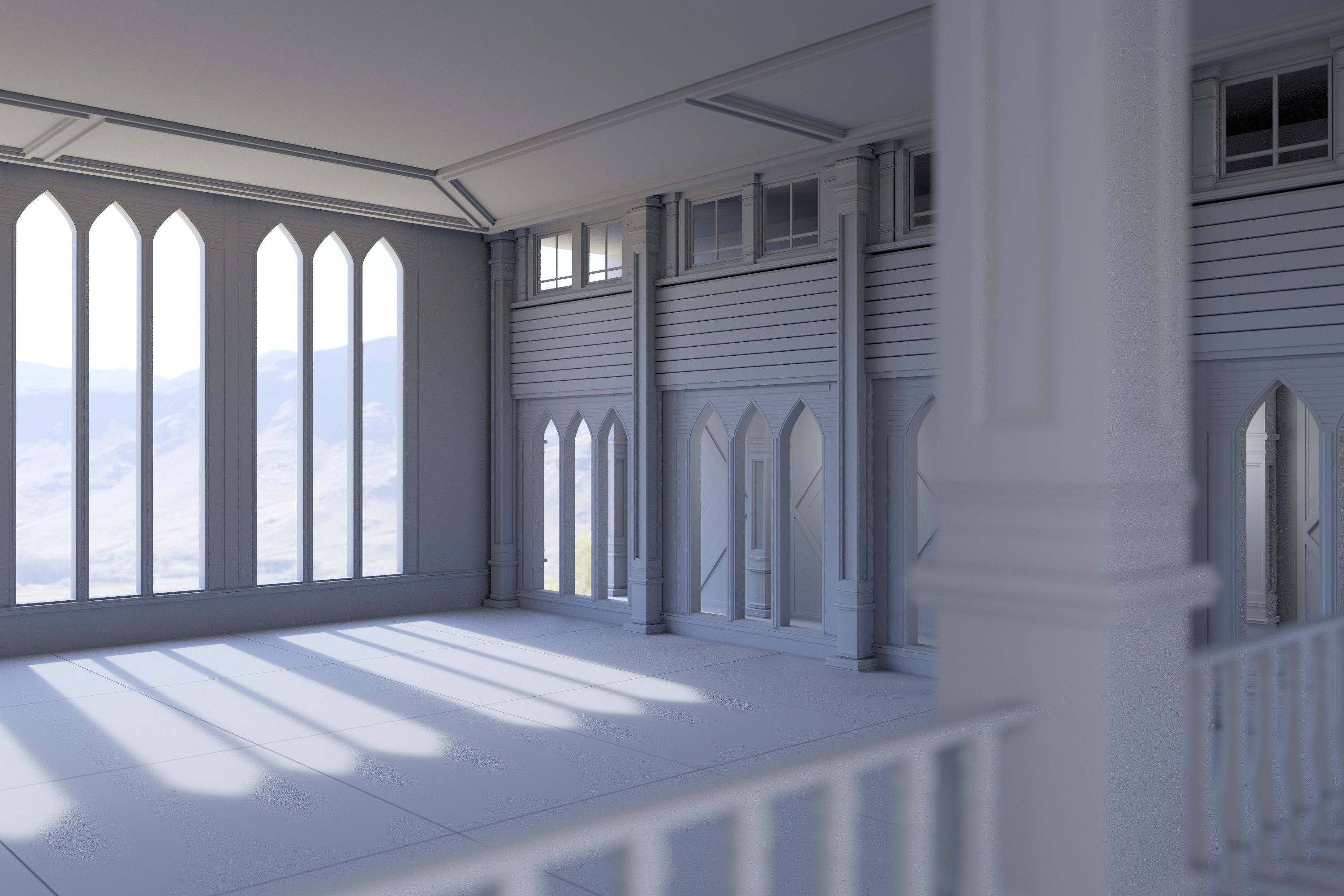 Medieval Palace 3D Model Low-poly 3D model_4