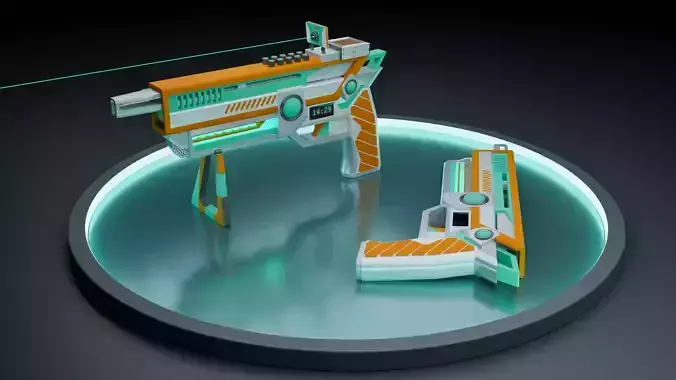 Retro Futuristic Gun 3D model