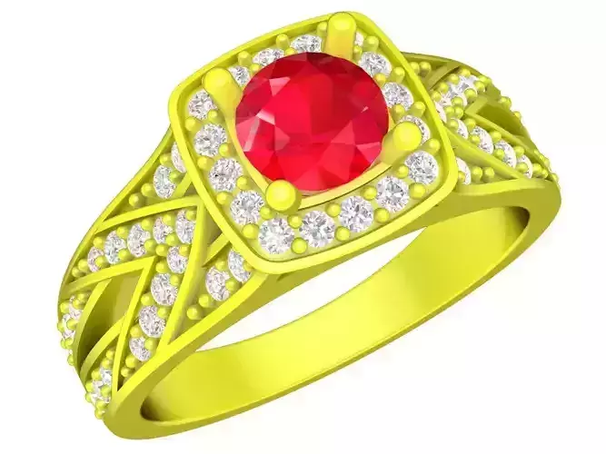 A5471 Diamond Women Fashion Ring 3D Print