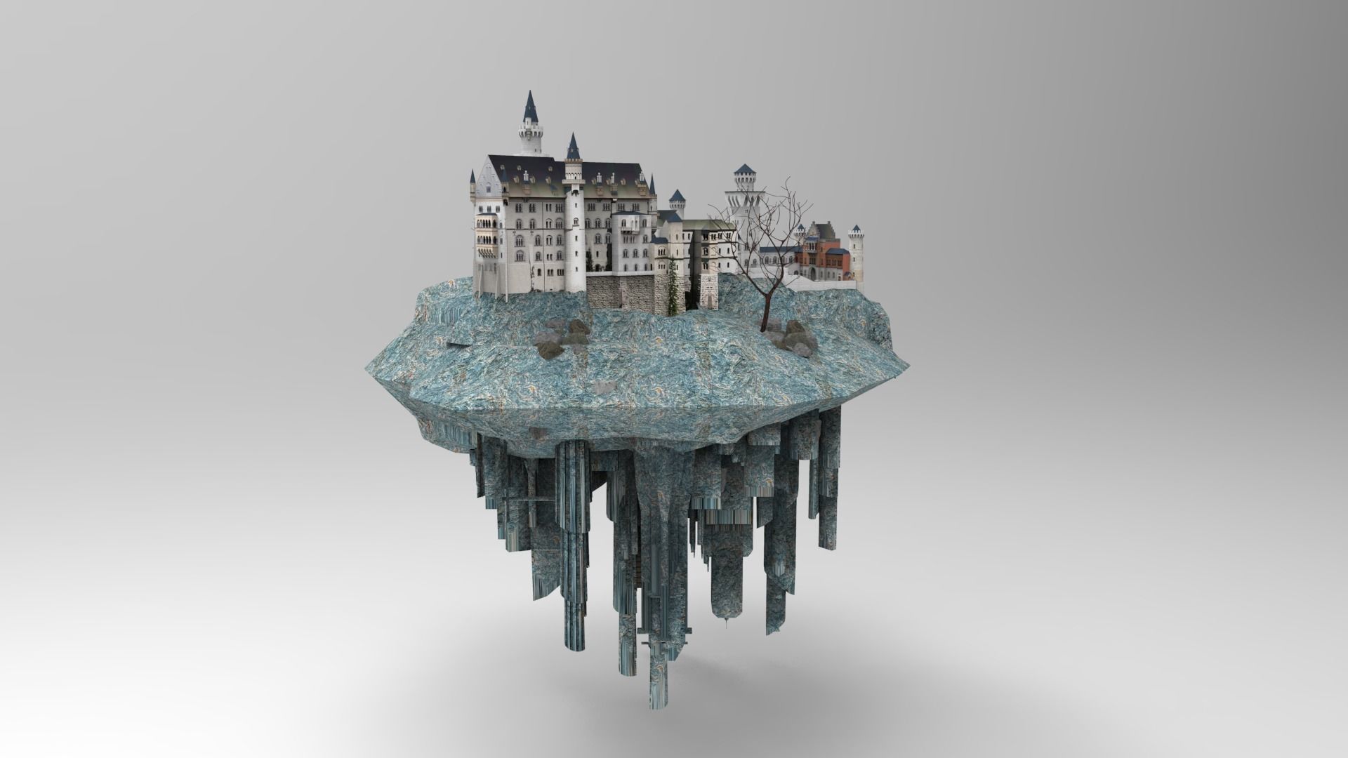 Flying Castle II 3D model_7