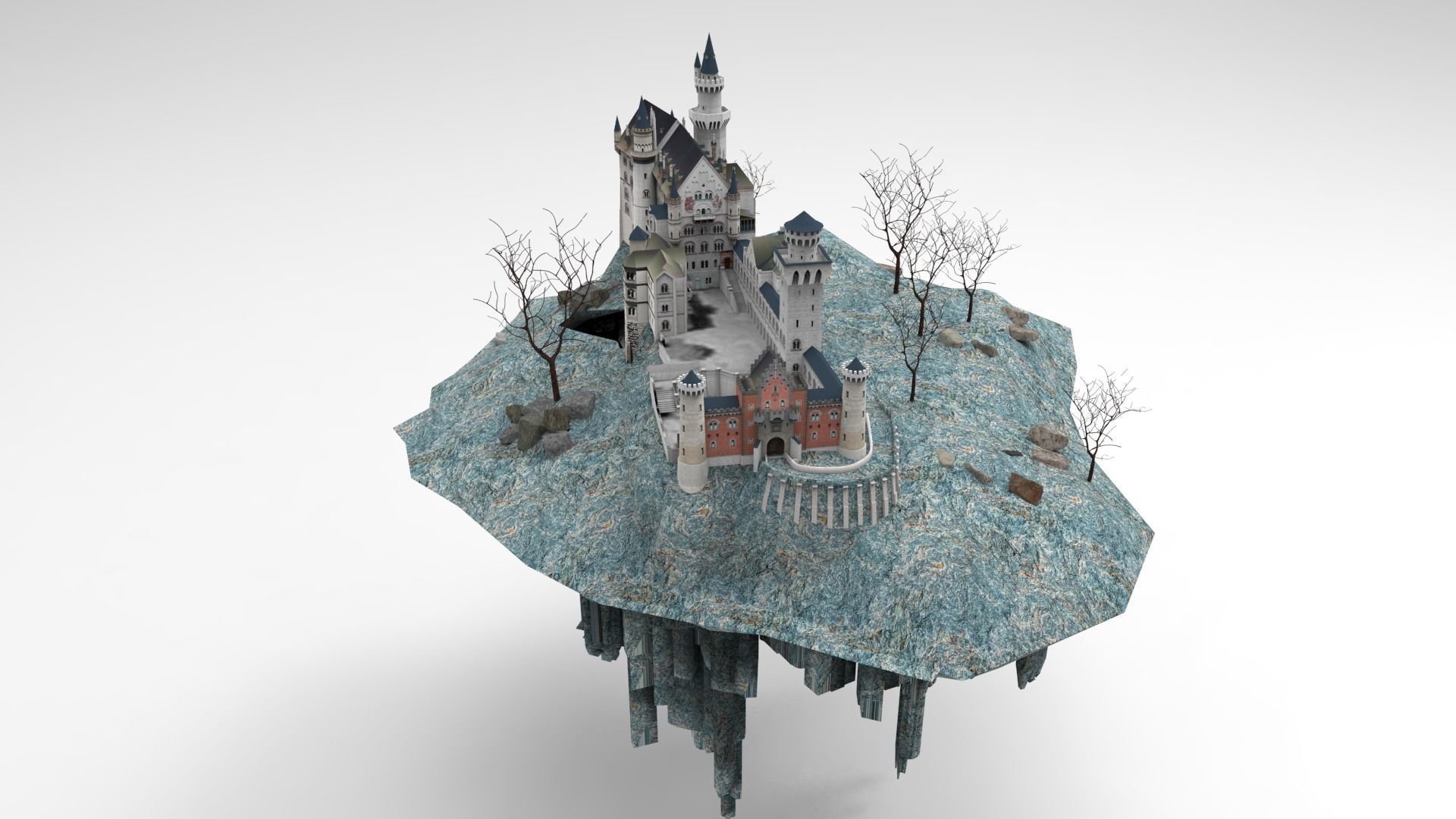 Flying Castle II 3D model_4