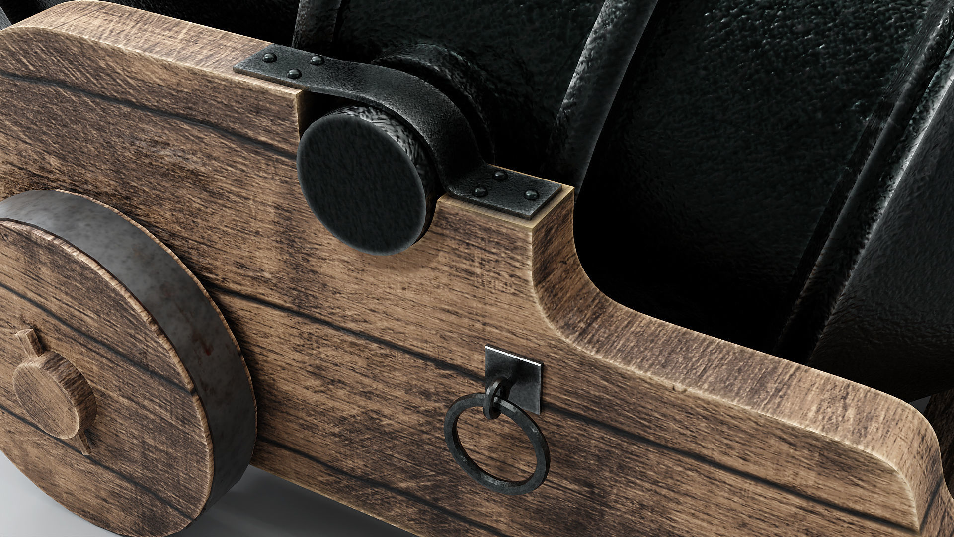 Big Little Cannon - bombard type 3D model_13