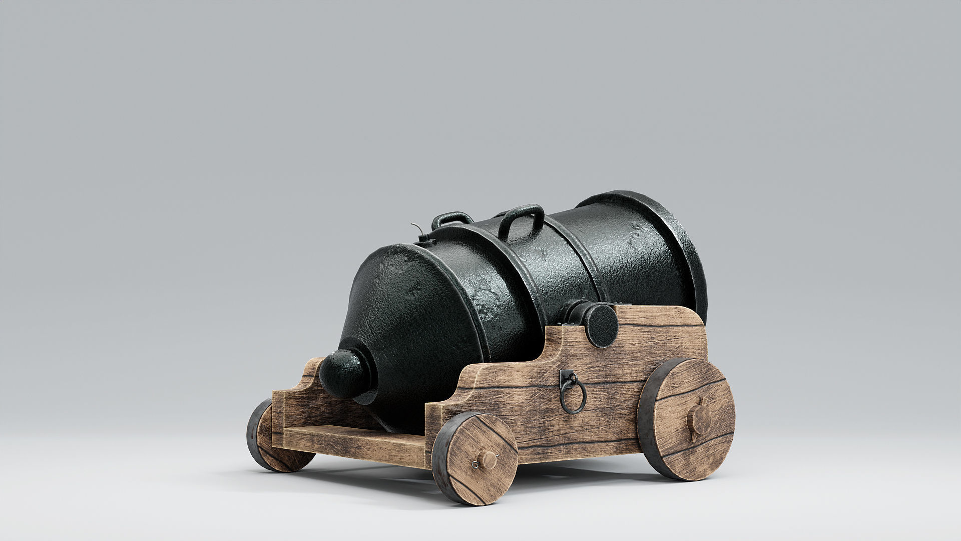 Big Little Cannon - bombard type 3D model_3