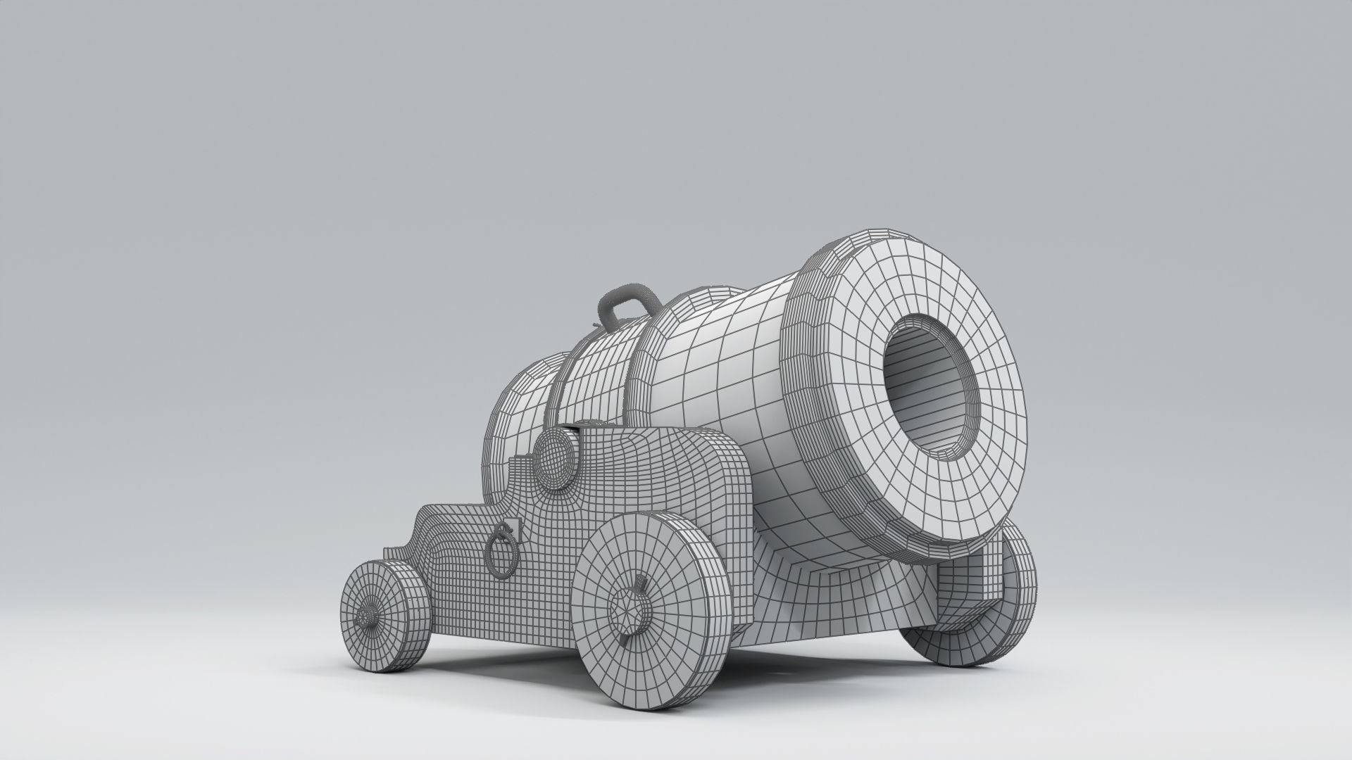 Big Little Cannon - bombard type 3D model_10