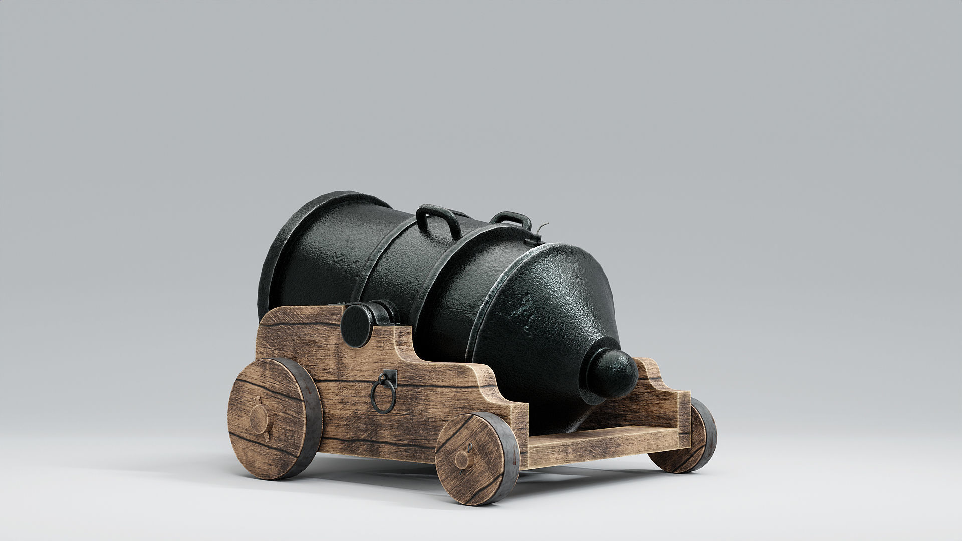 Big Little Cannon - bombard type 3D model_5