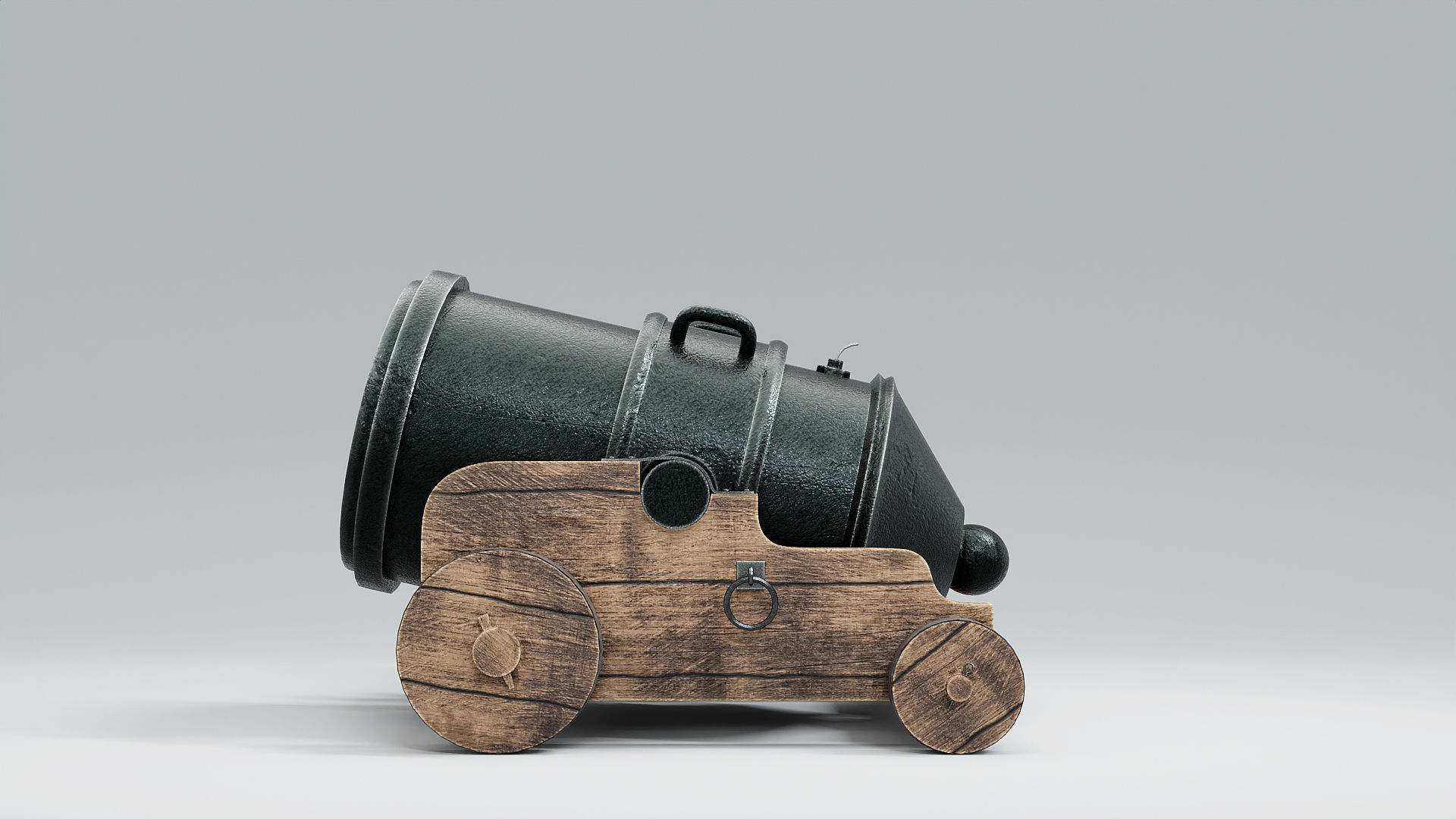 Big Little Cannon - bombard type 3D model_6