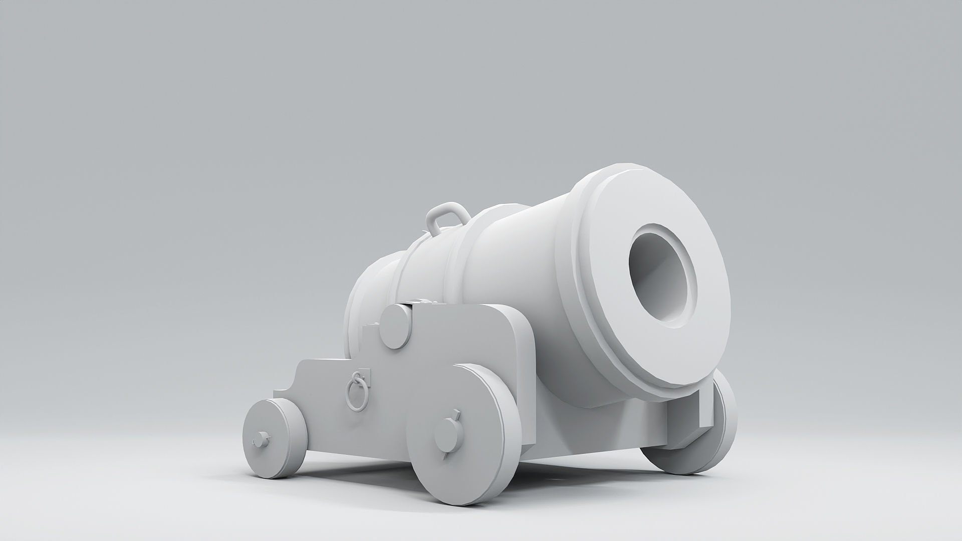 Big Little Cannon - bombard type 3D model_9