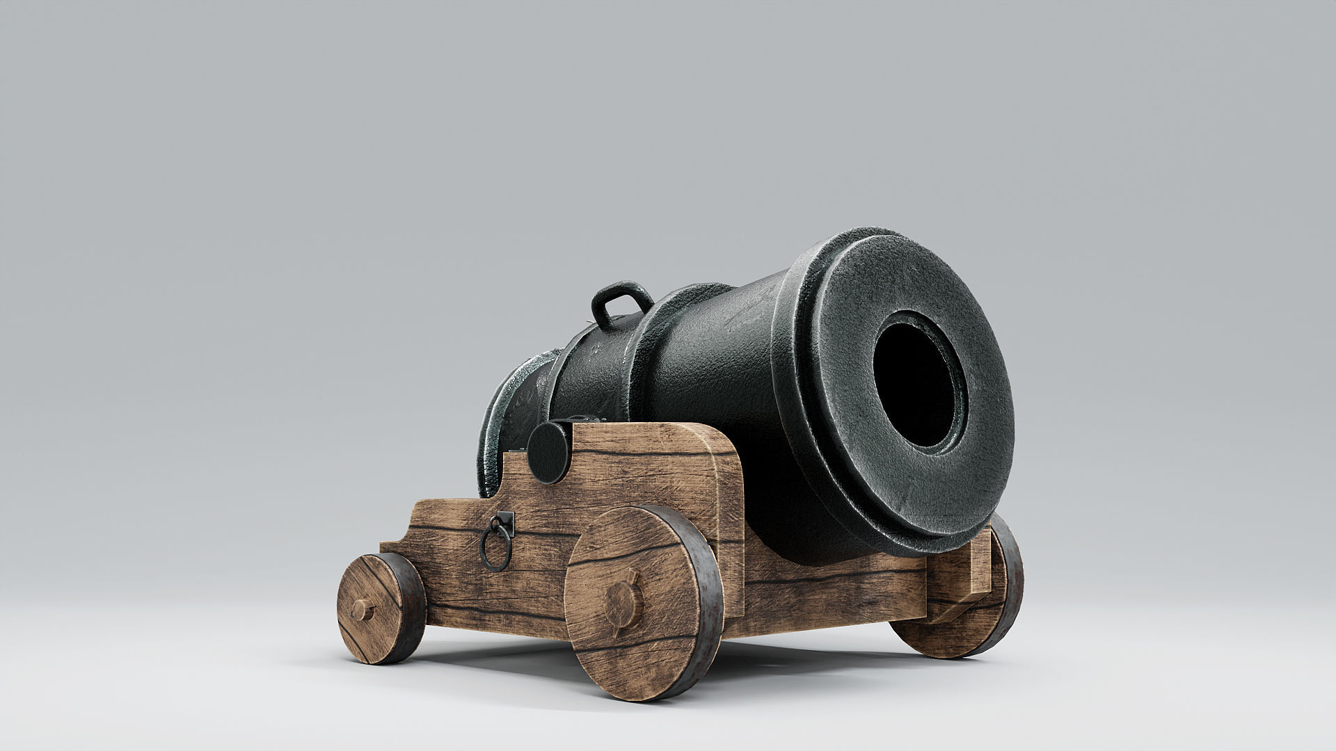 Big Little Cannon - bombard type 3D model_8