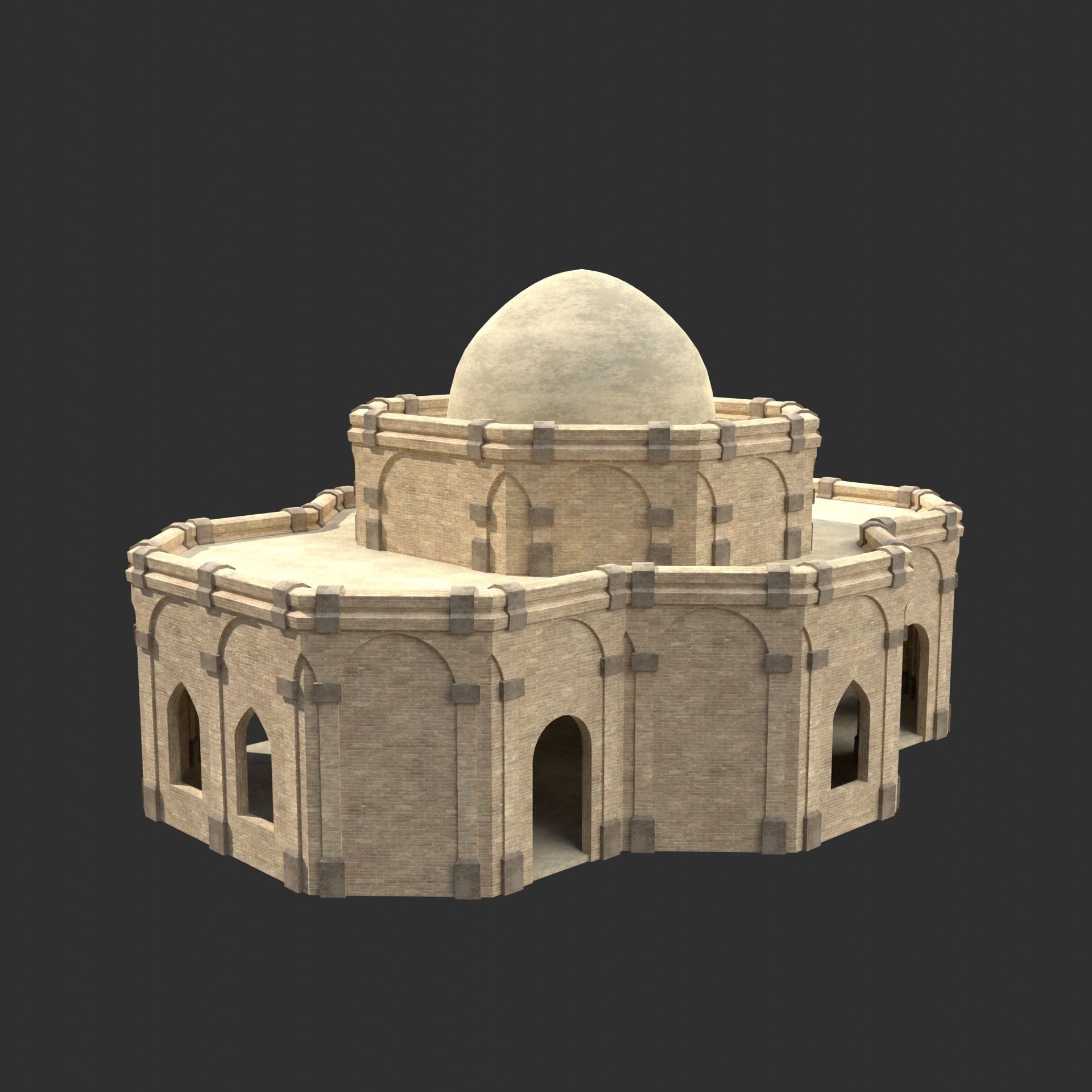 ARAB ARABIC DESERT TURKISH TEMPLE CHURCH COLLECTION Low-poly 3D model_25