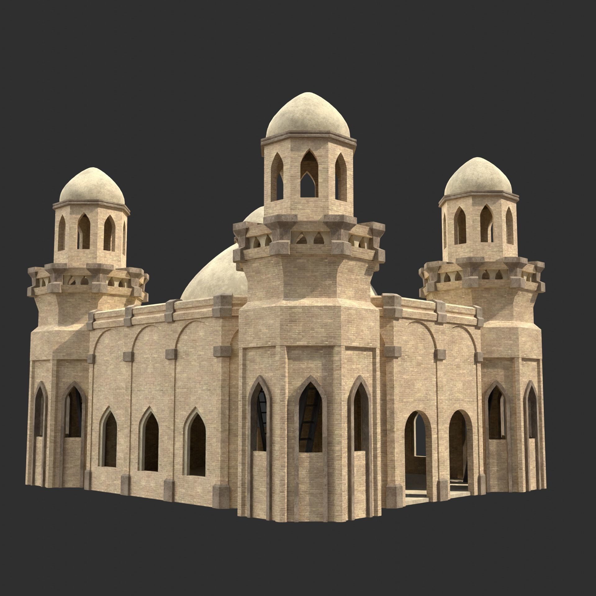 ARAB ARABIC DESERT TURKISH TEMPLE CHURCH COLLECTION Low-poly 3D model_21