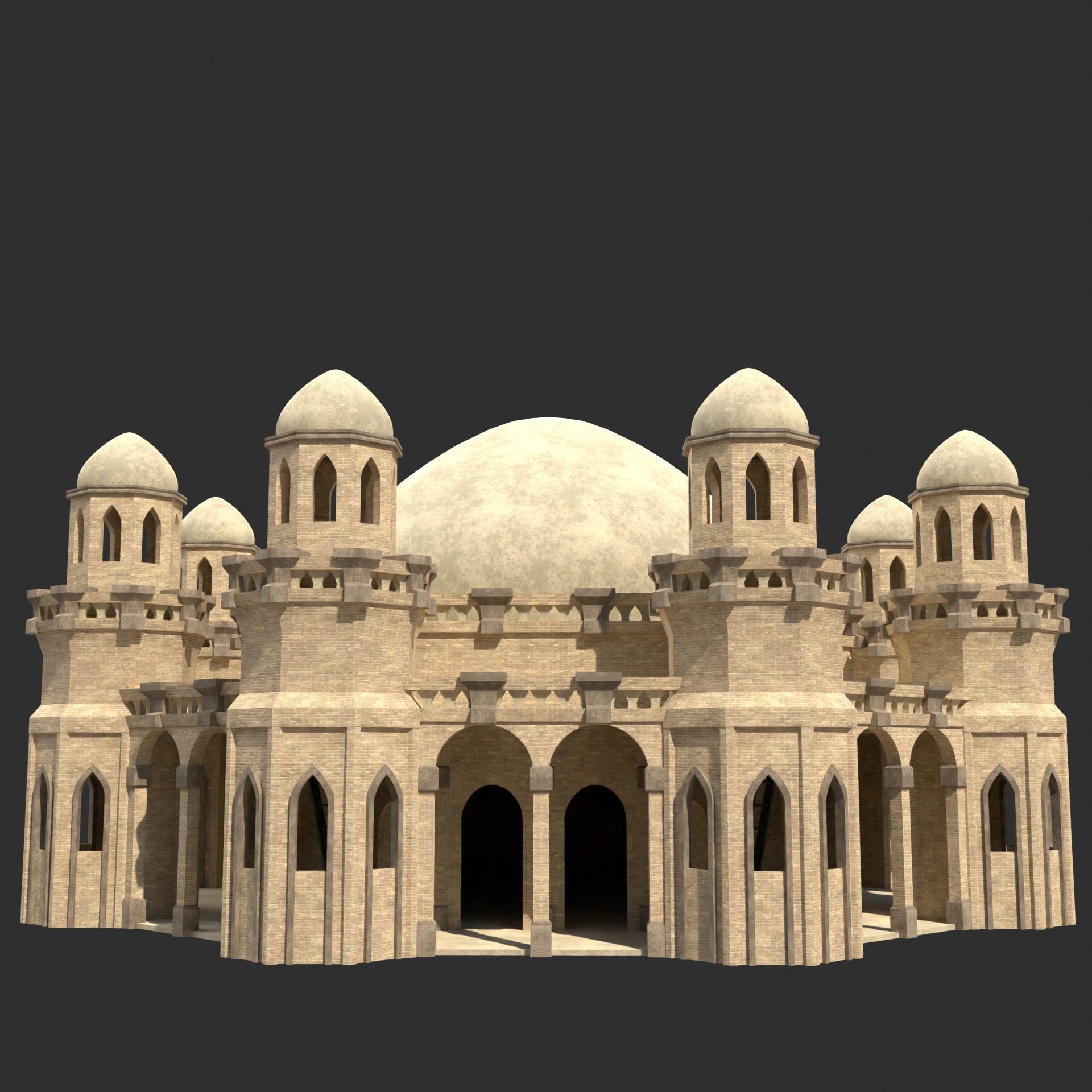 ARAB ARABIC DESERT TURKISH TEMPLE CHURCH COLLECTION Low-poly 3D model_18