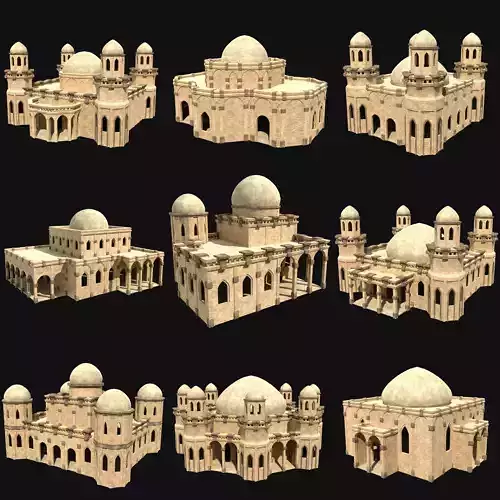 ARAB ARABIC DESERT TURKISH TEMPLE CHURCH COLLECTION Low-poly 3D model