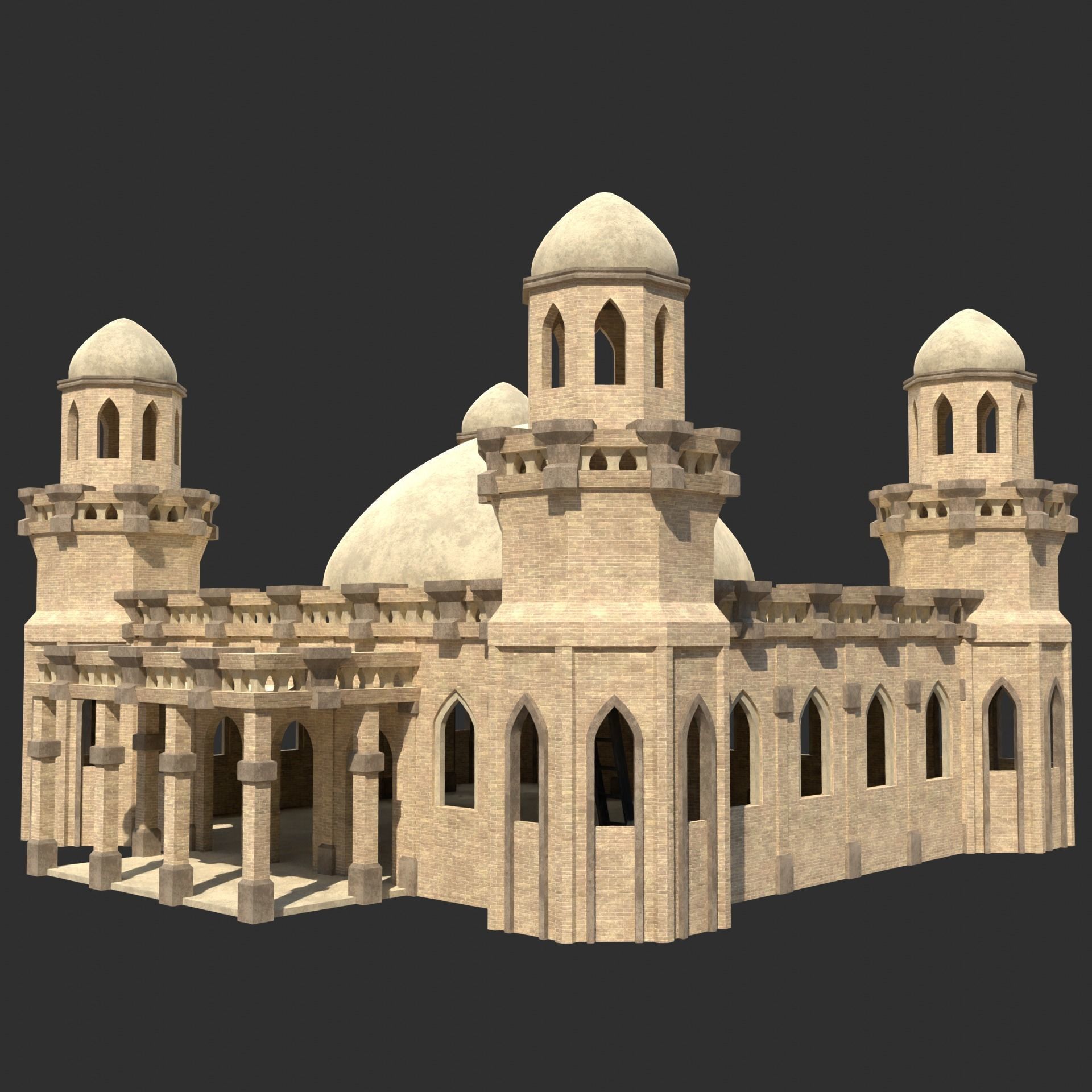 ARAB ARABIC DESERT TURKISH TEMPLE CHURCH COLLECTION Low-poly 3D model_2