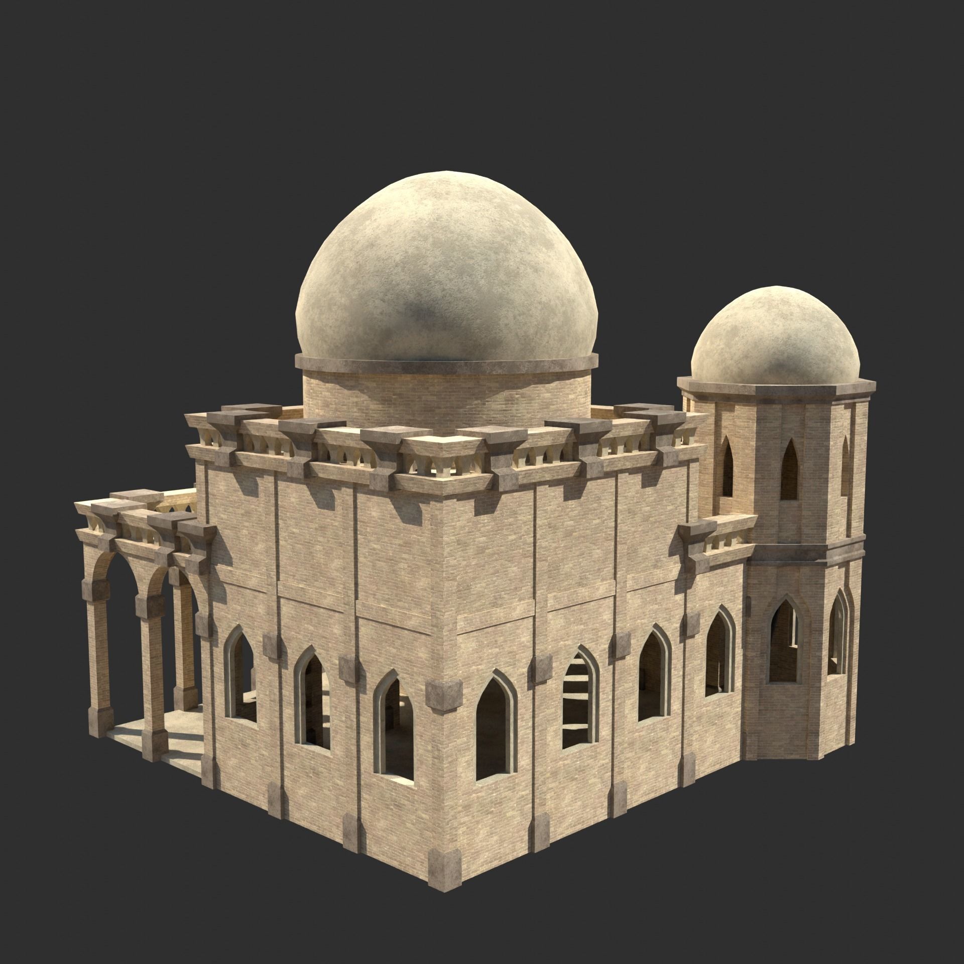 ARAB ARABIC DESERT TURKISH TEMPLE CHURCH COLLECTION Low-poly 3D model_34