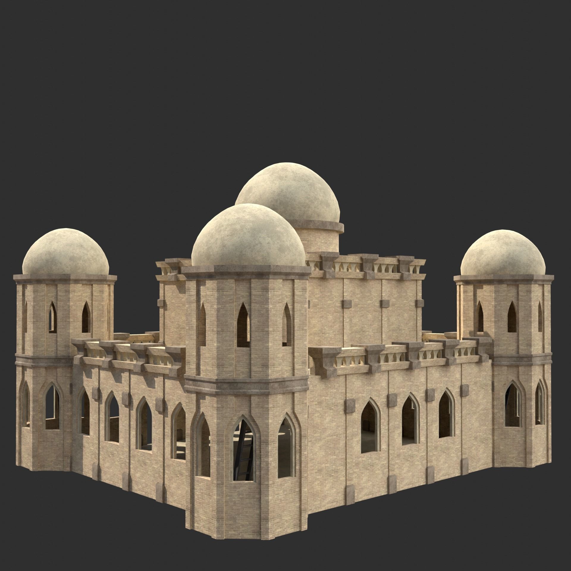 ARAB ARABIC DESERT TURKISH TEMPLE CHURCH COLLECTION Low-poly 3D model_5