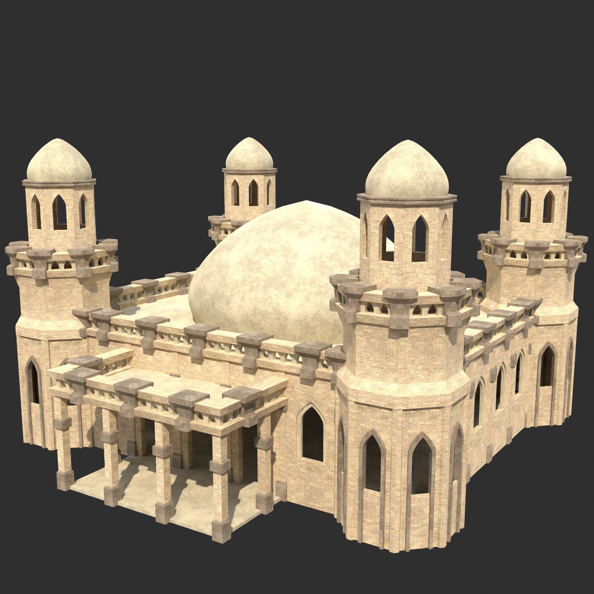 ARAB ARABIC DESERT TURKISH TEMPLE CHURCH COLLECTION Low-poly 3D model_1