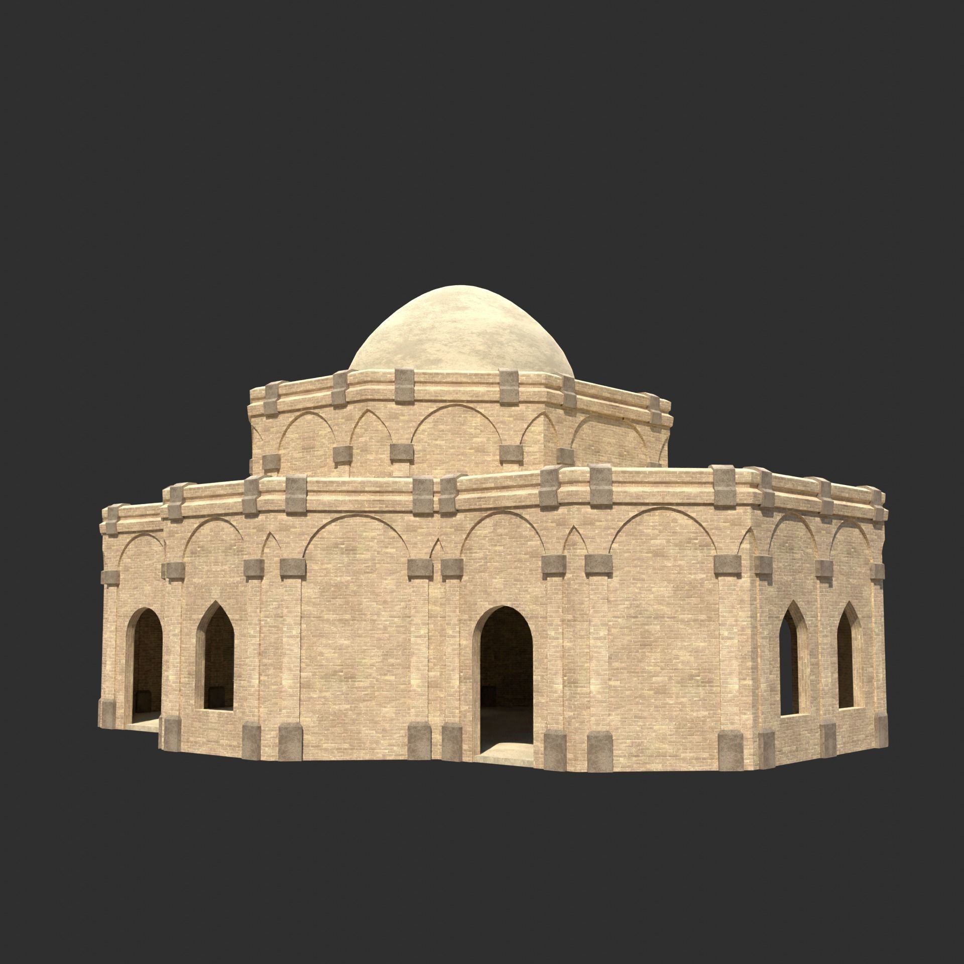 ARAB ARABIC DESERT TURKISH TEMPLE CHURCH COLLECTION Low-poly 3D model_26