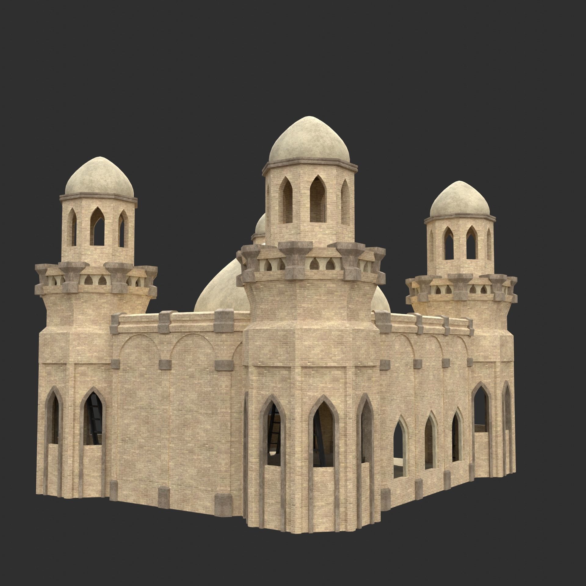 ARAB ARABIC DESERT TURKISH TEMPLE CHURCH COLLECTION Low-poly 3D model_22