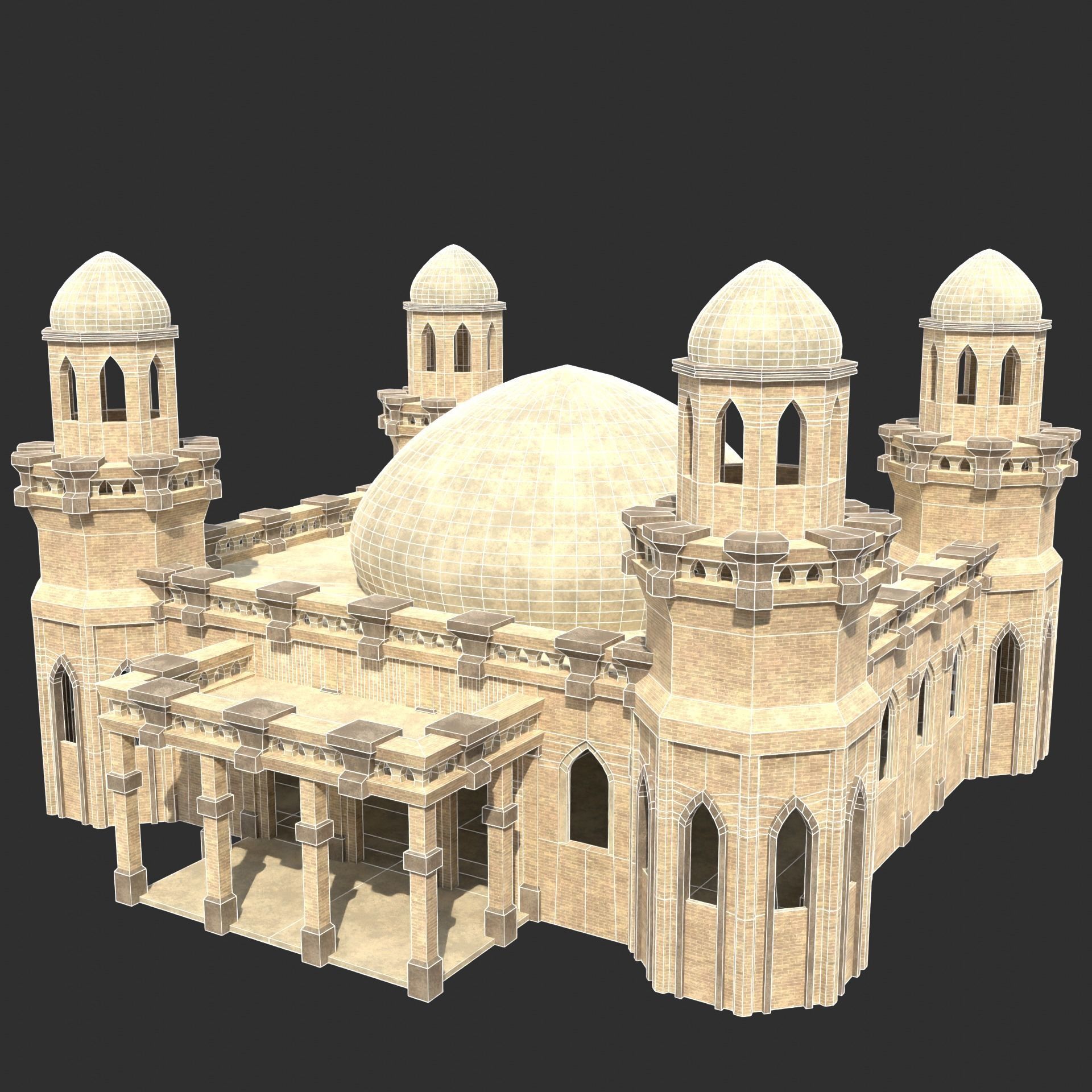 ARAB ARABIC DESERT TURKISH TEMPLE CHURCH COLLECTION Low-poly 3D model_4