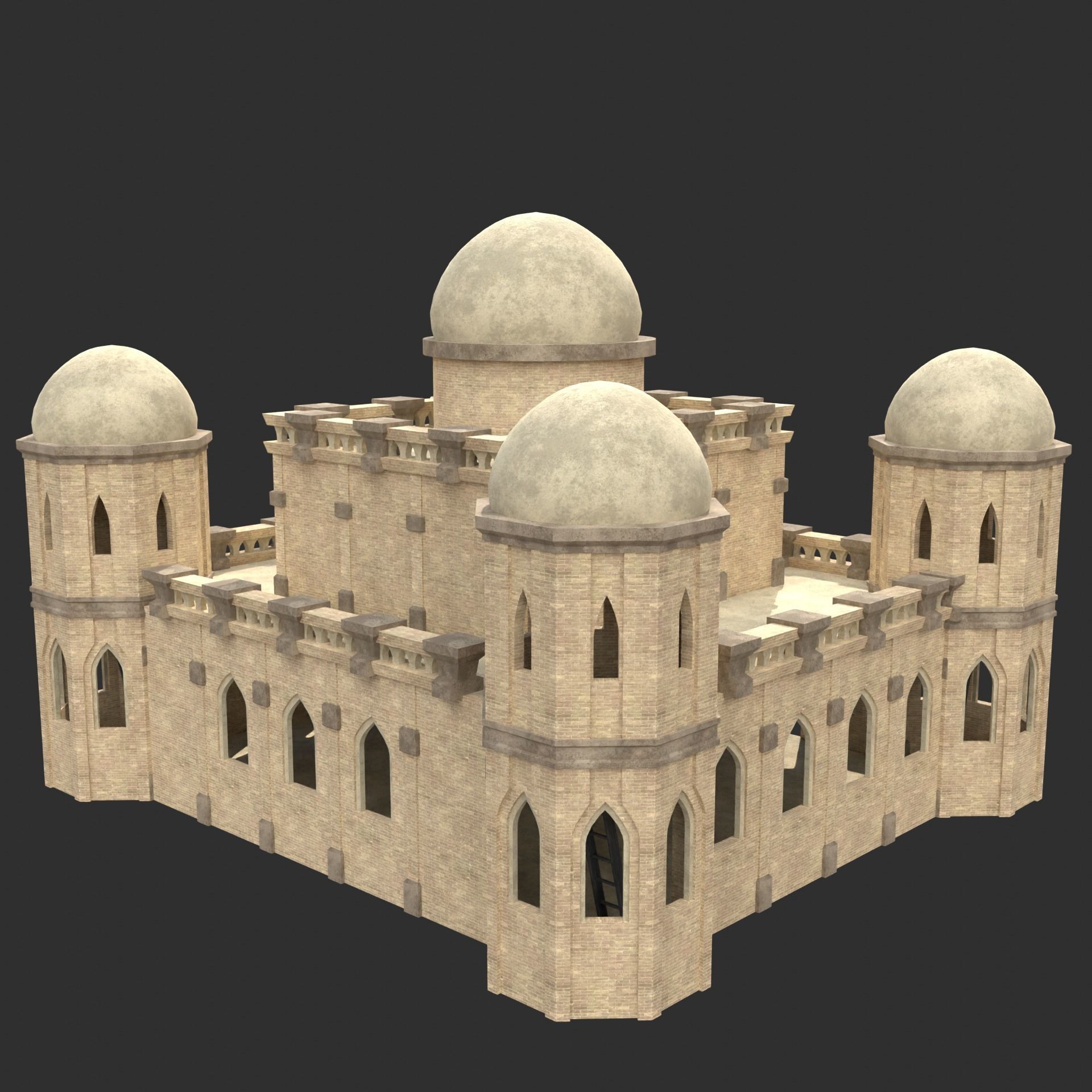 ARAB ARABIC DESERT TURKISH TEMPLE CHURCH COLLECTION Low-poly 3D model_6