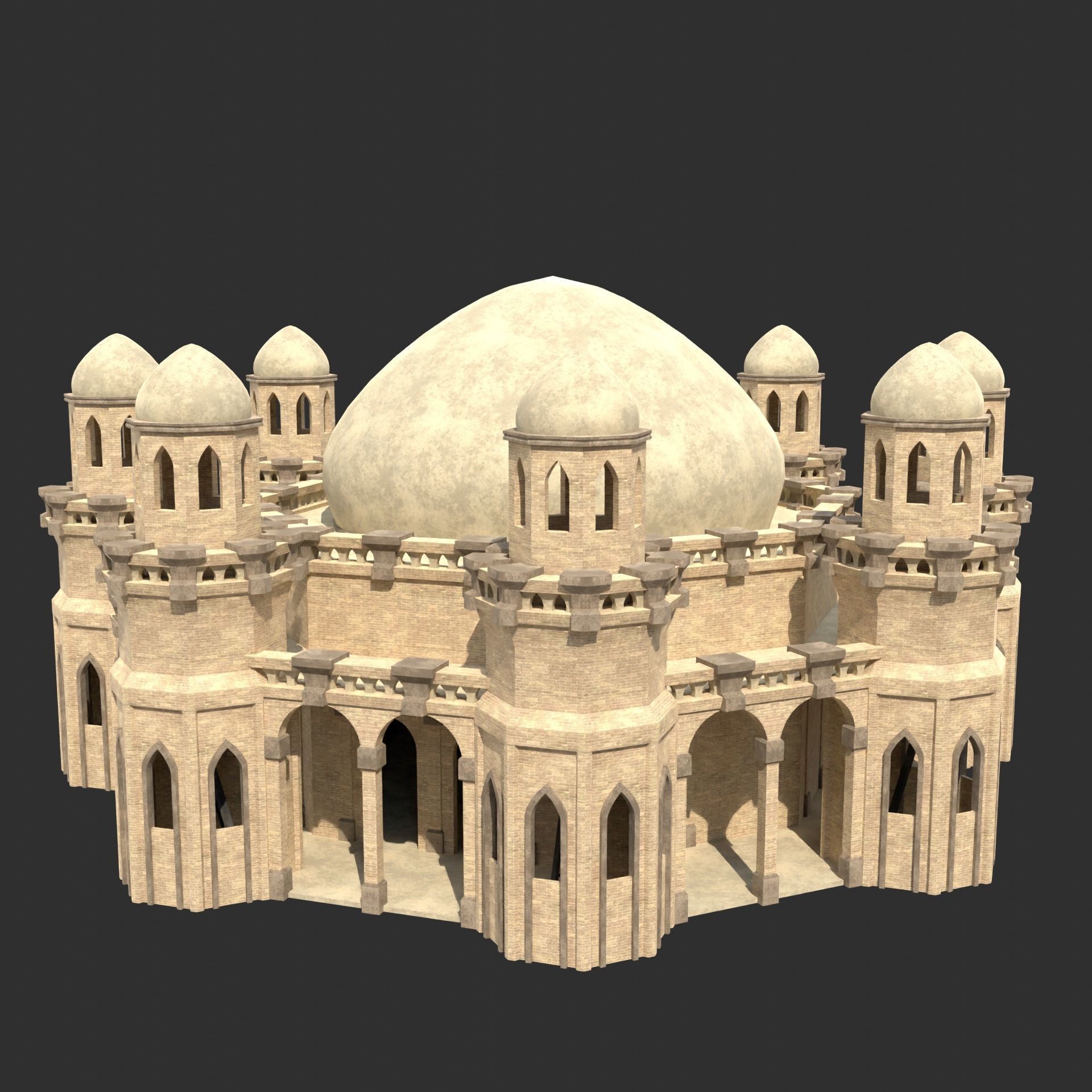 ARAB ARABIC DESERT TURKISH TEMPLE CHURCH COLLECTION Low-poly 3D model_17