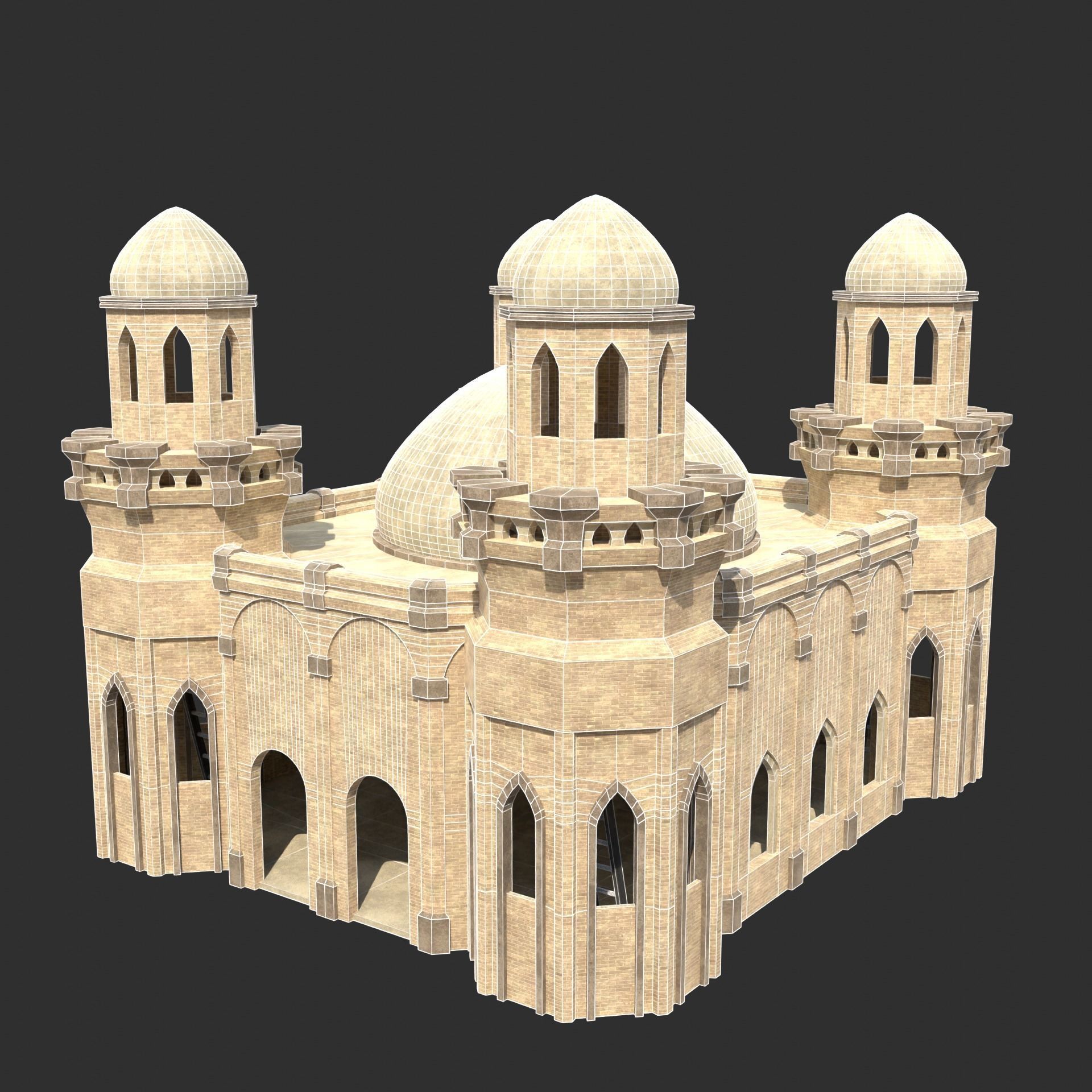 ARAB ARABIC DESERT TURKISH TEMPLE CHURCH COLLECTION Low-poly 3D model_24