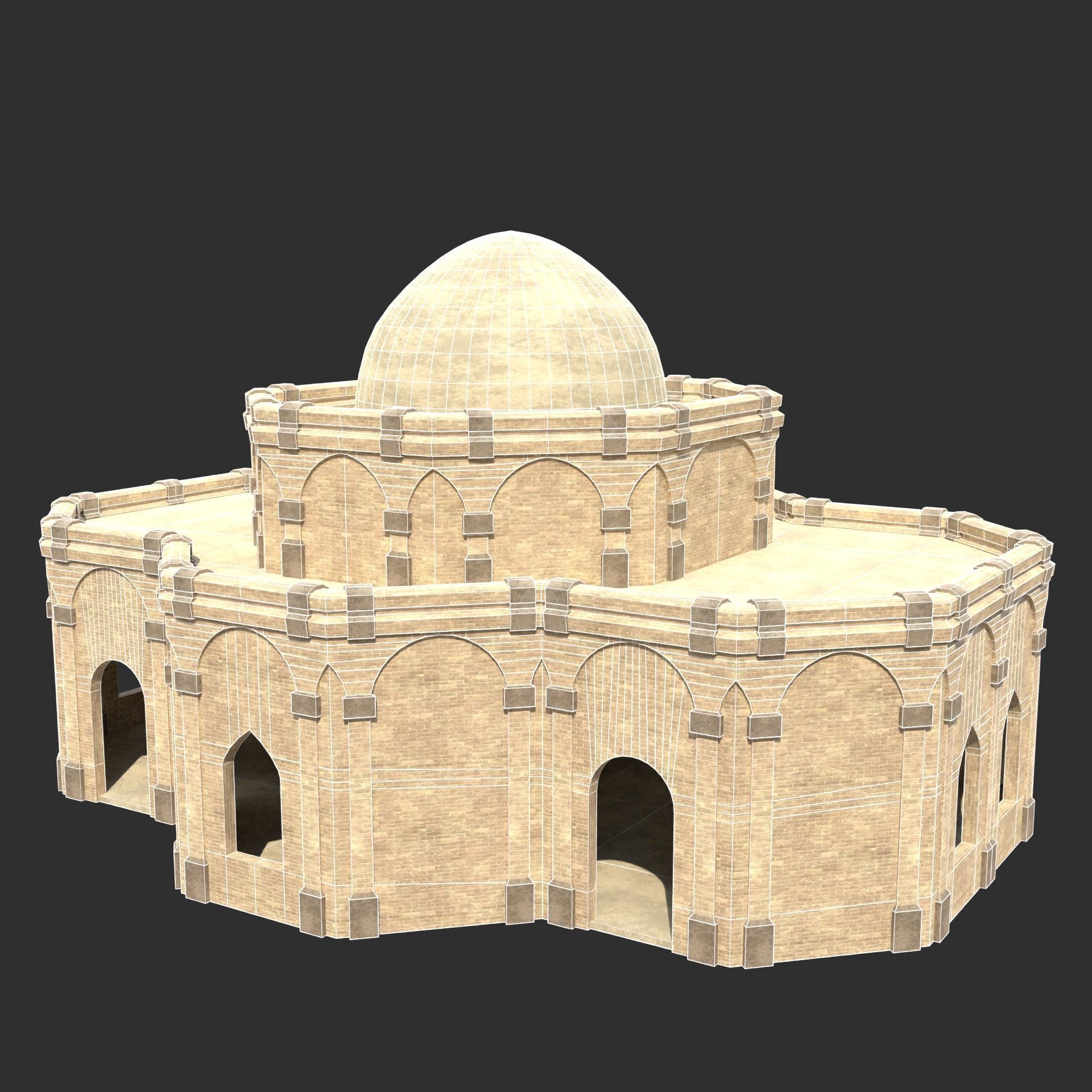 ARAB ARABIC DESERT TURKISH TEMPLE CHURCH COLLECTION Low-poly 3D model_28