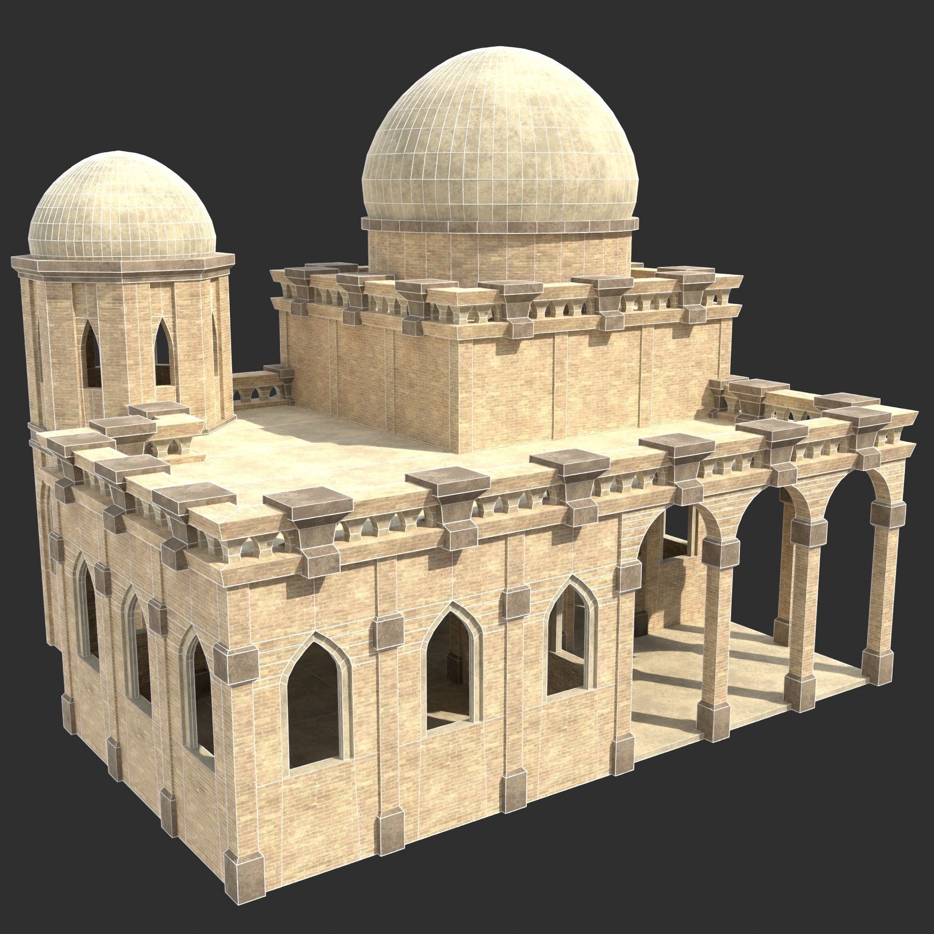 ARAB ARABIC DESERT TURKISH TEMPLE CHURCH COLLECTION Low-poly 3D model_36