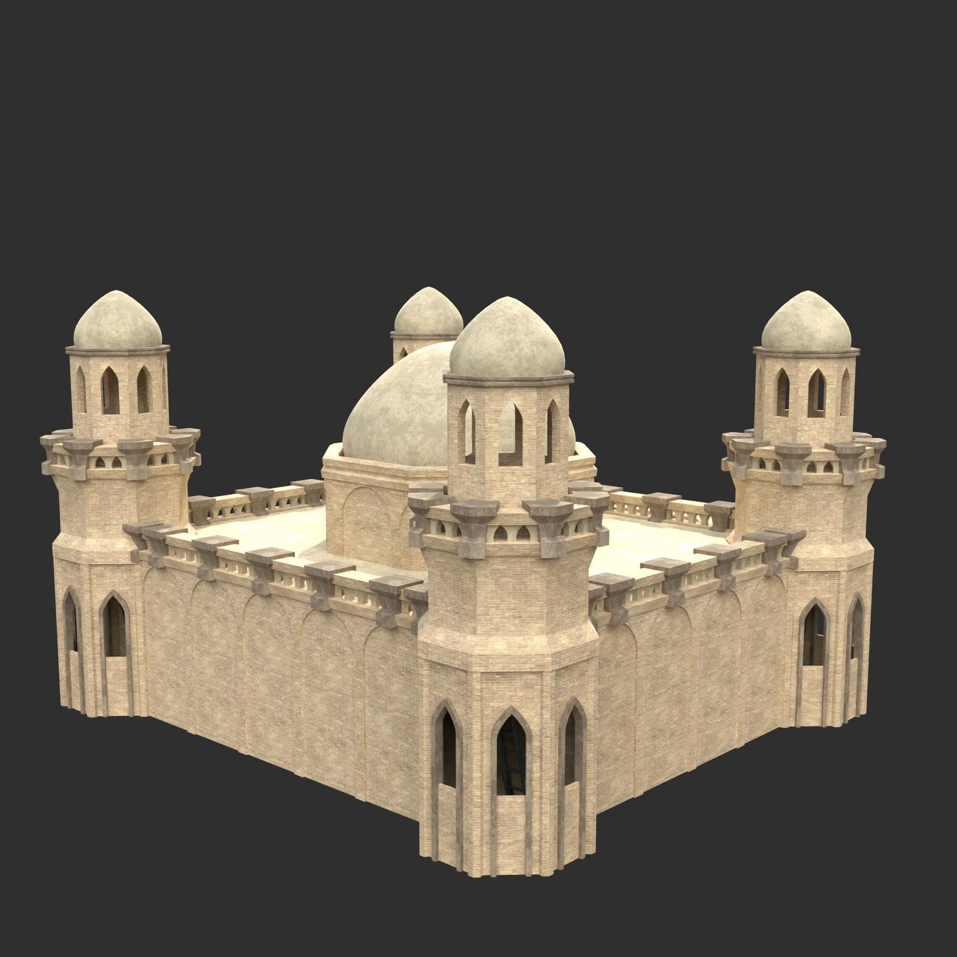 ARAB ARABIC DESERT TURKISH TEMPLE CHURCH COLLECTION Low-poly 3D model_30